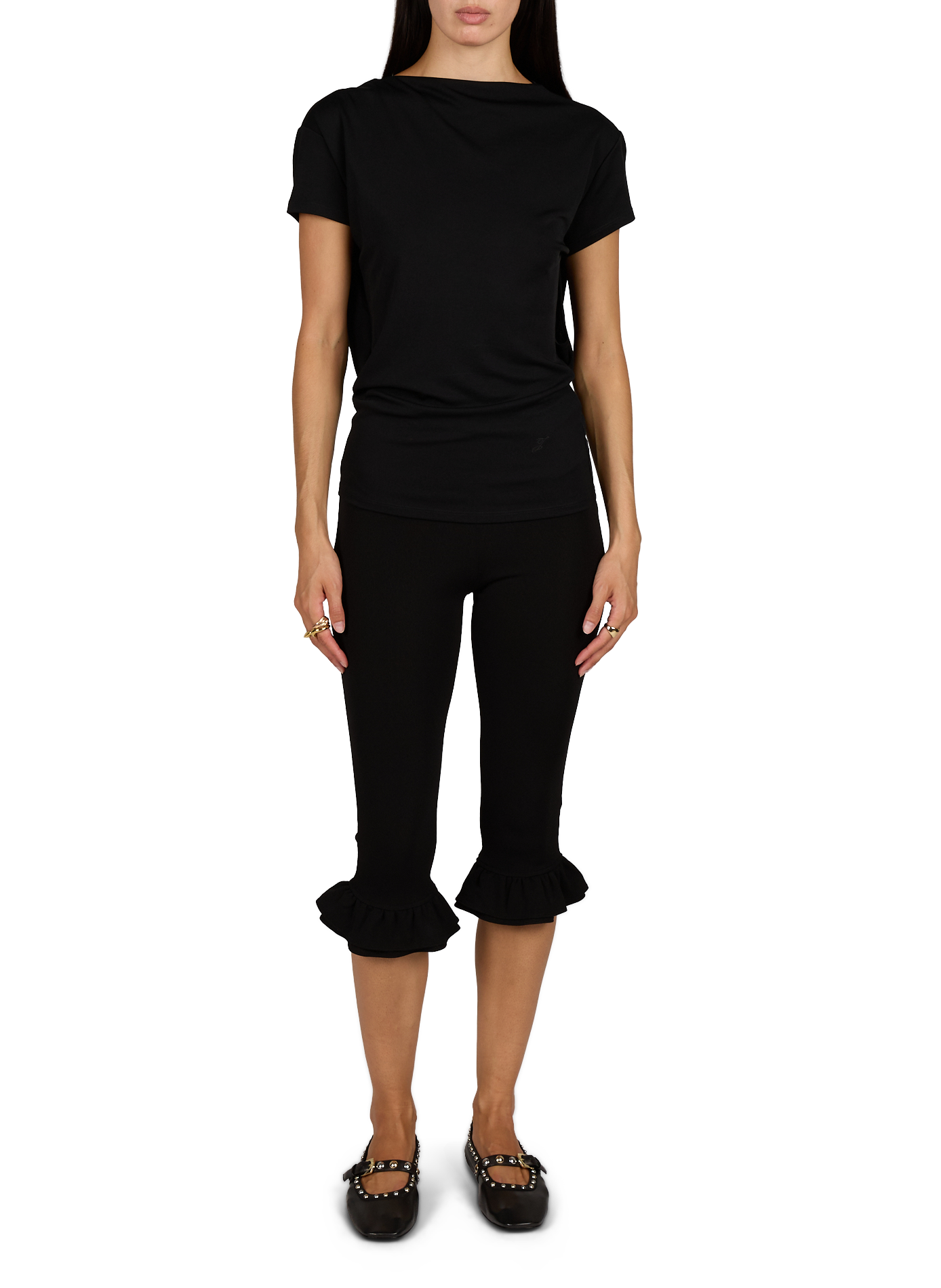 Ruffled Capri pants JACQUEMUS Black