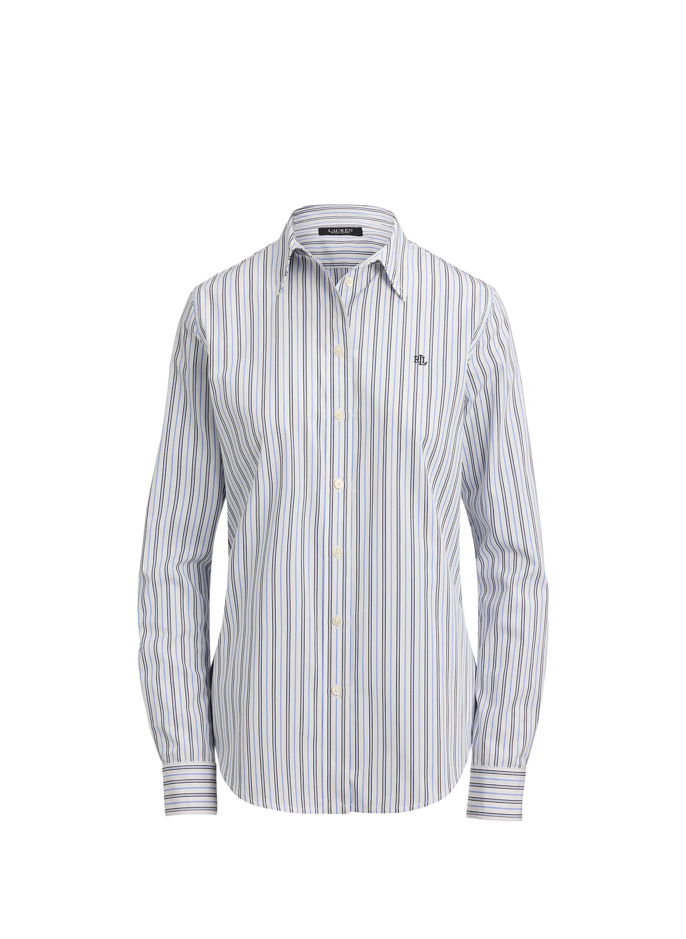 Striped shirt with embroidered logo in cotton LAUREN Blue
