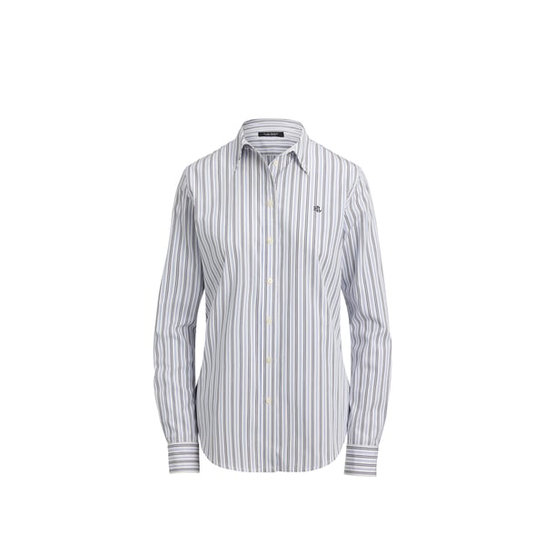Chemise rayée à logo brodé en coton Chemise rayée à logo brodé en coton