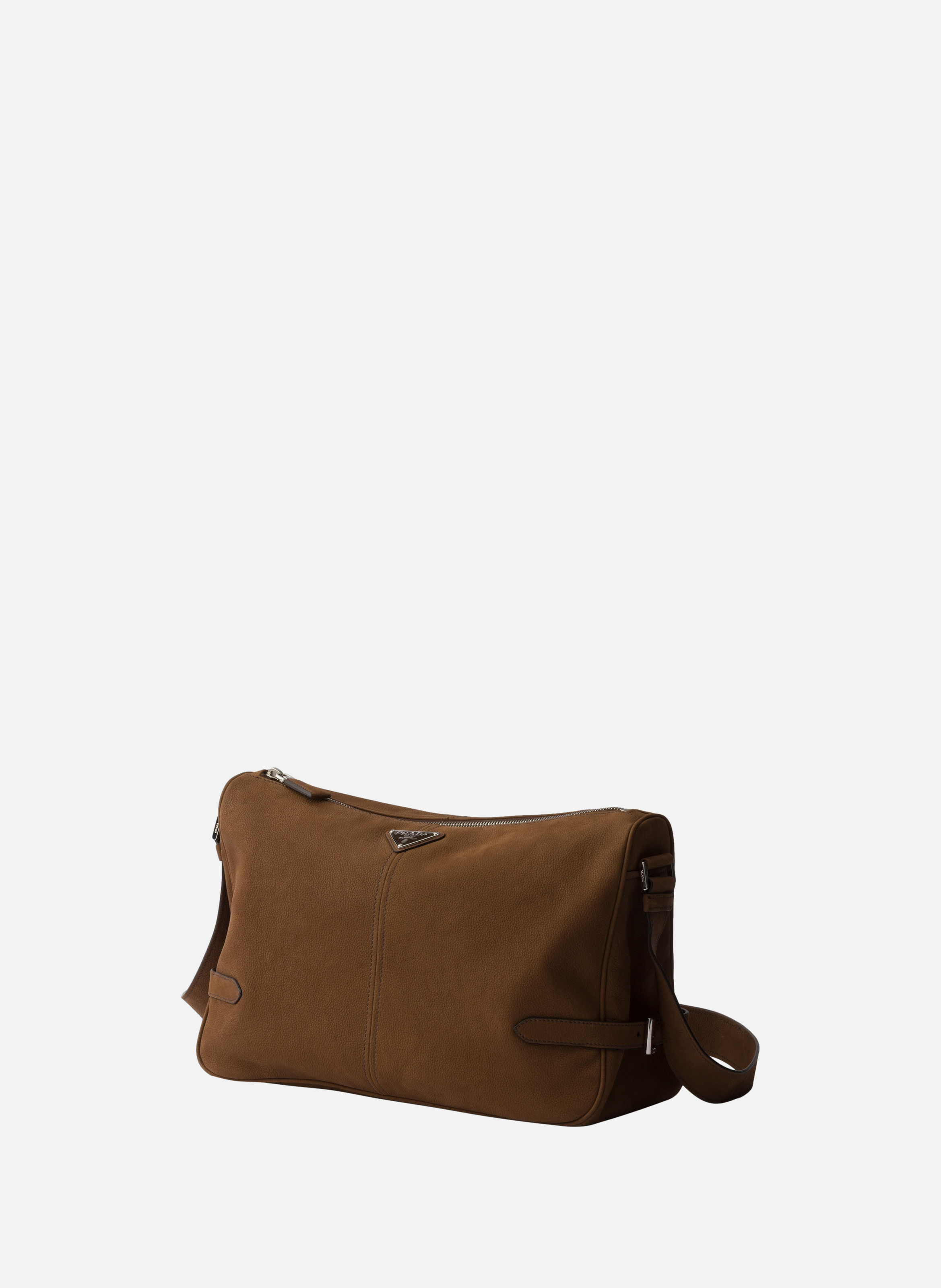 Sac à bandoulière en cuir nubuck PRADA Marron