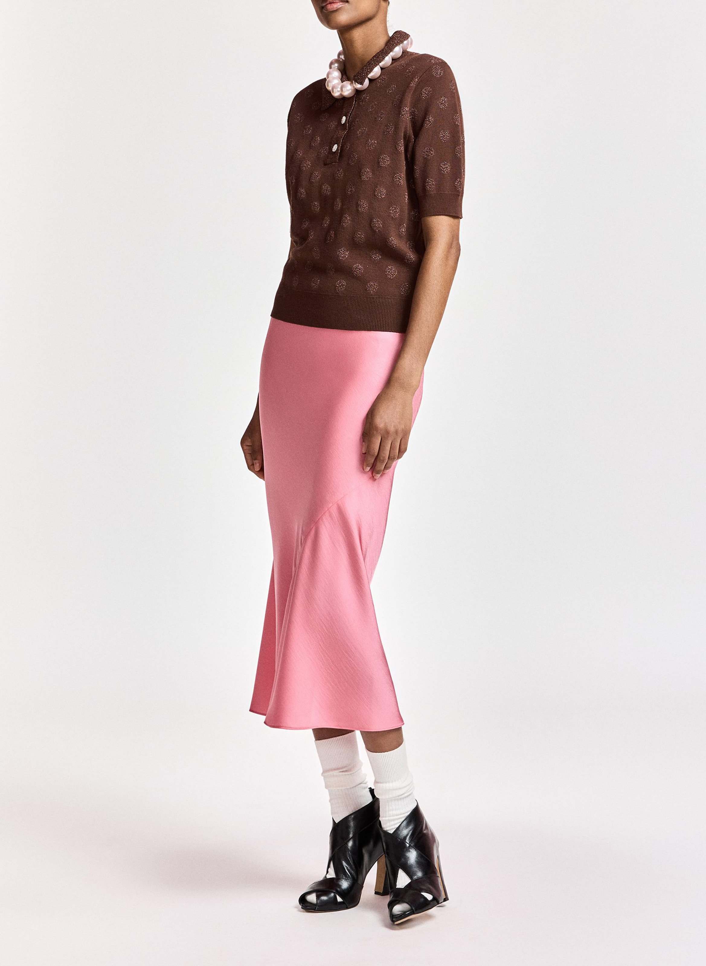 Polo droit imprimé krab ESSENTIEL ANTWERP Marron