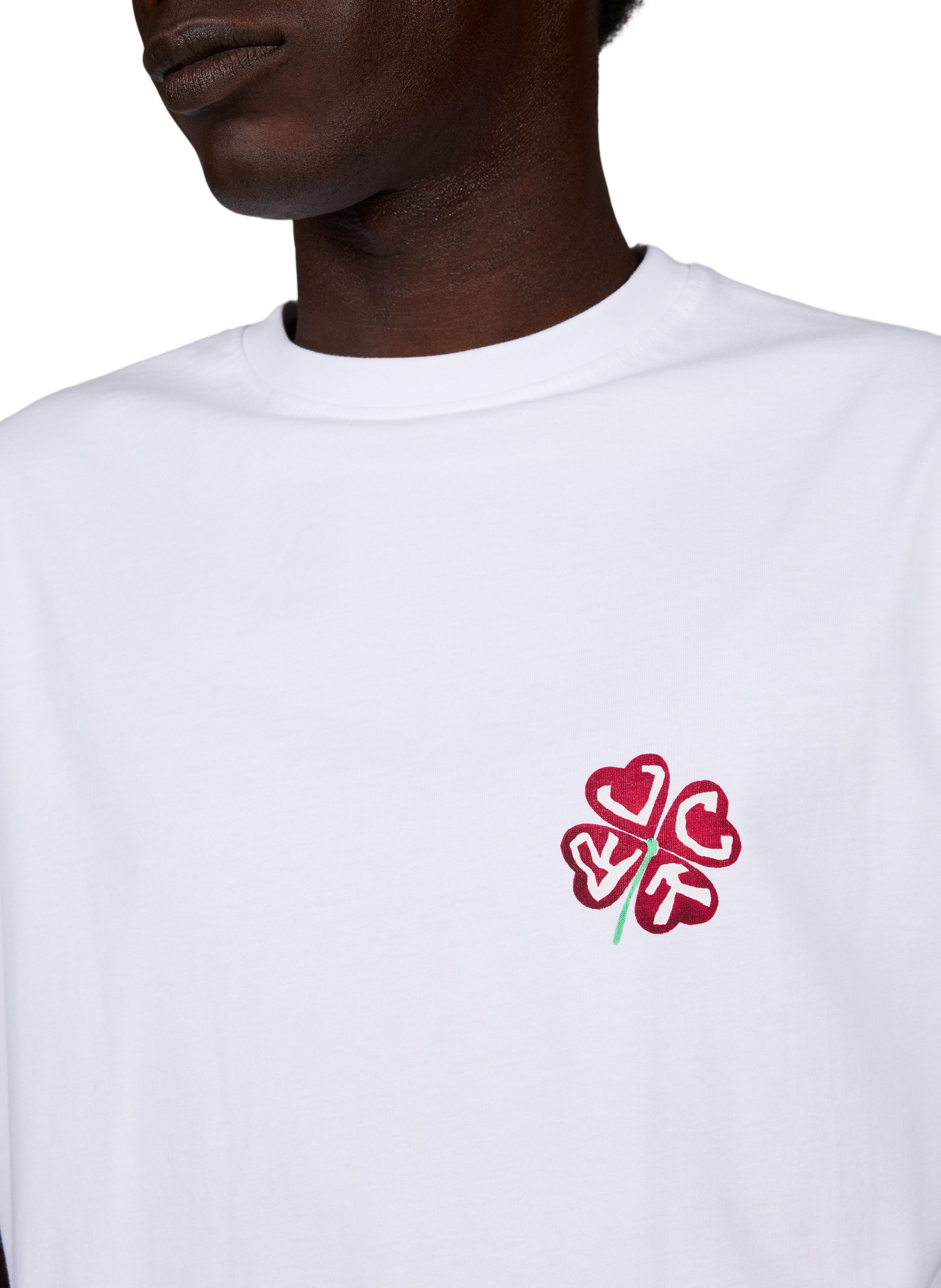 T-shirt droit en coton JACKER. Blanc