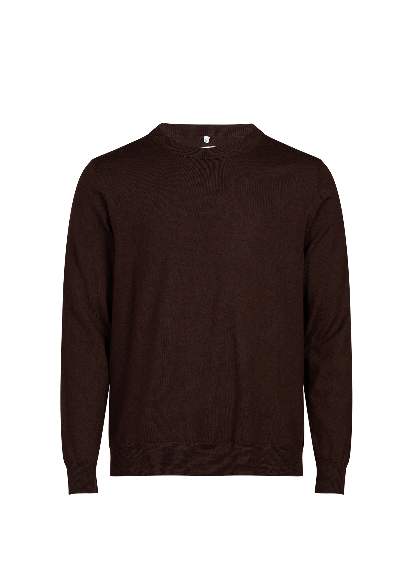 Pull col rond en laine mérinos AU PRINTEMPS PARIS Marron