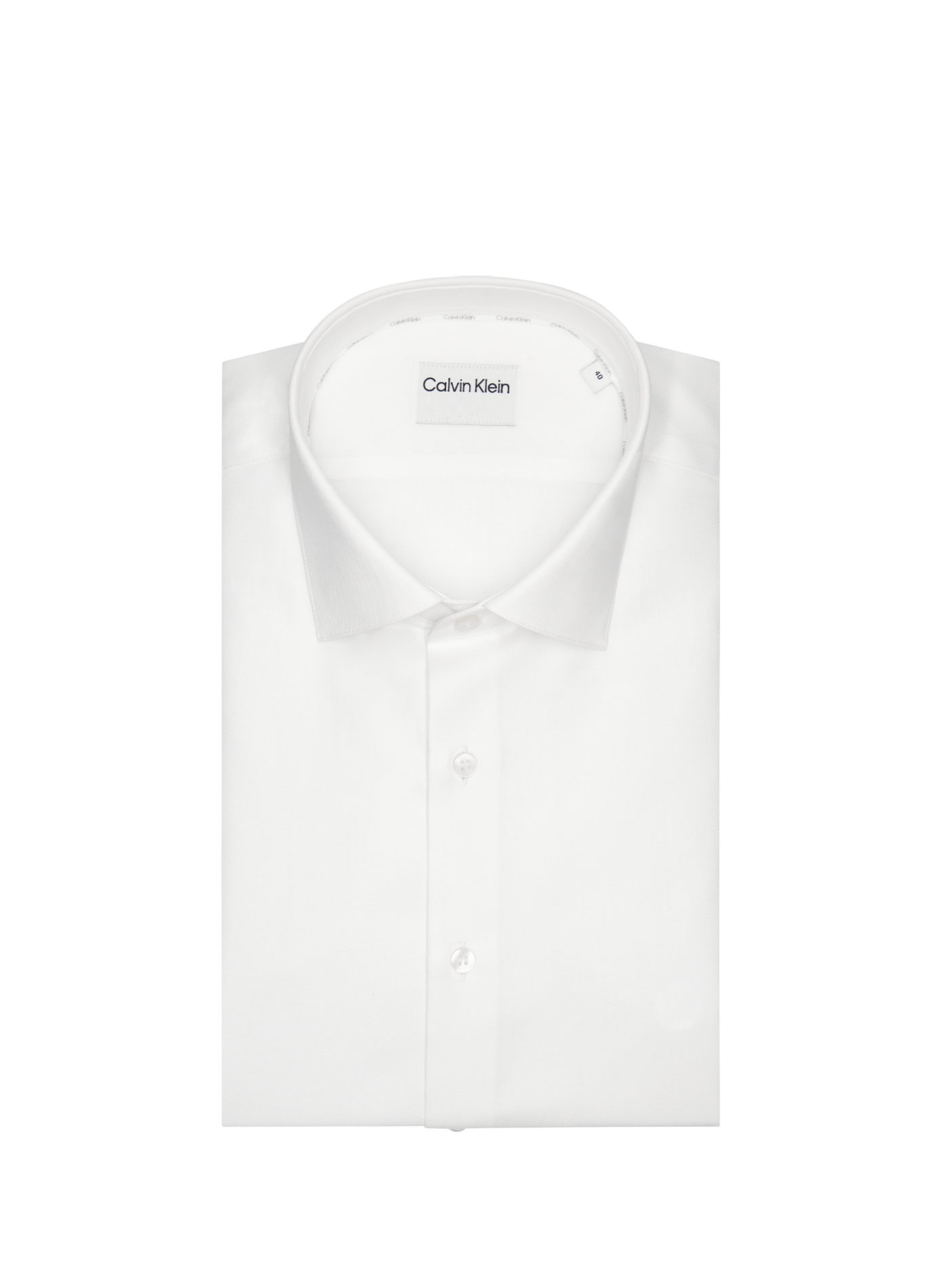Schmale Baumwollhemd CALVIN KLEIN Weiss