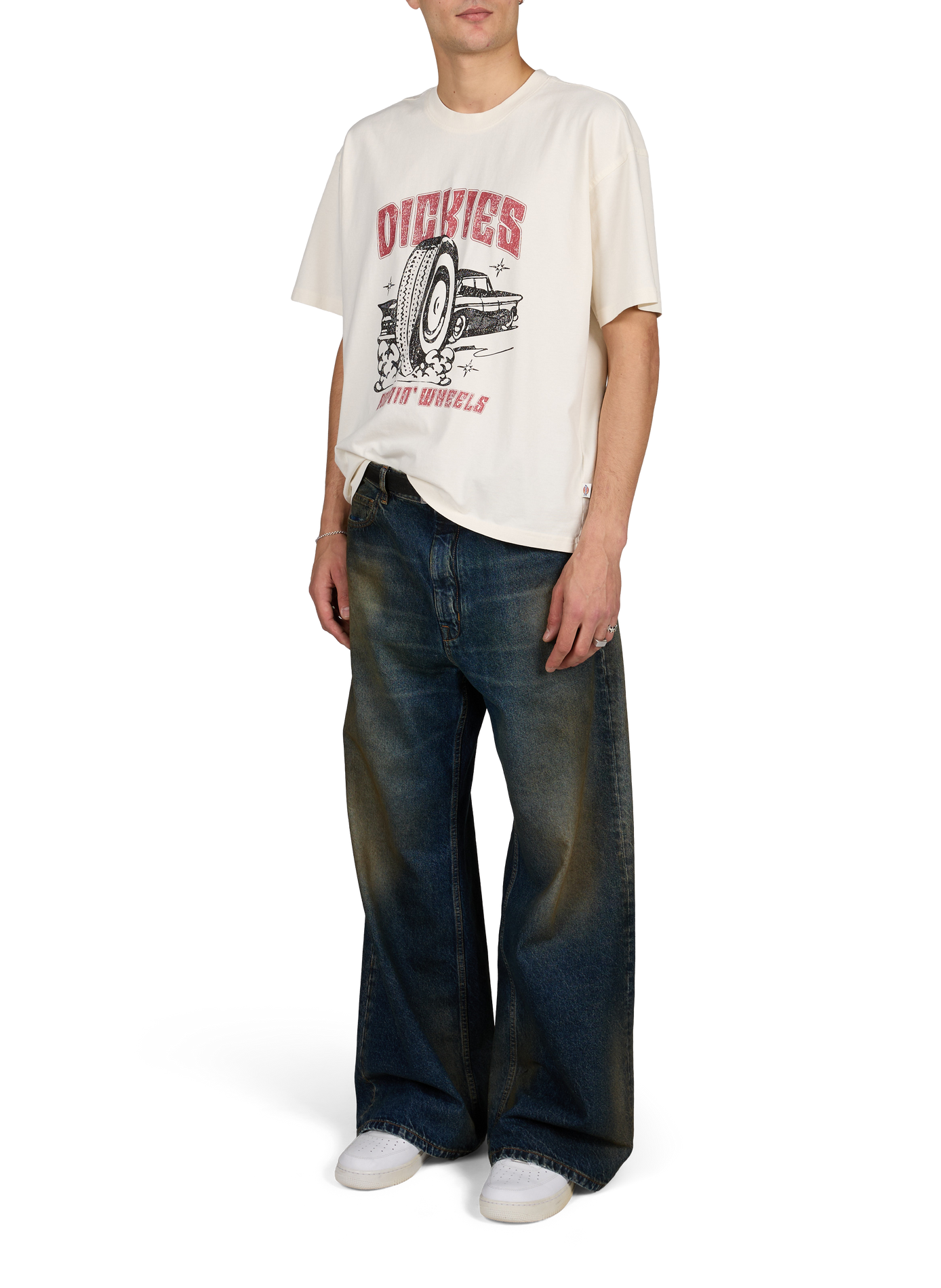 Tee-shirt droit col rond en coton DICKIES Blanc