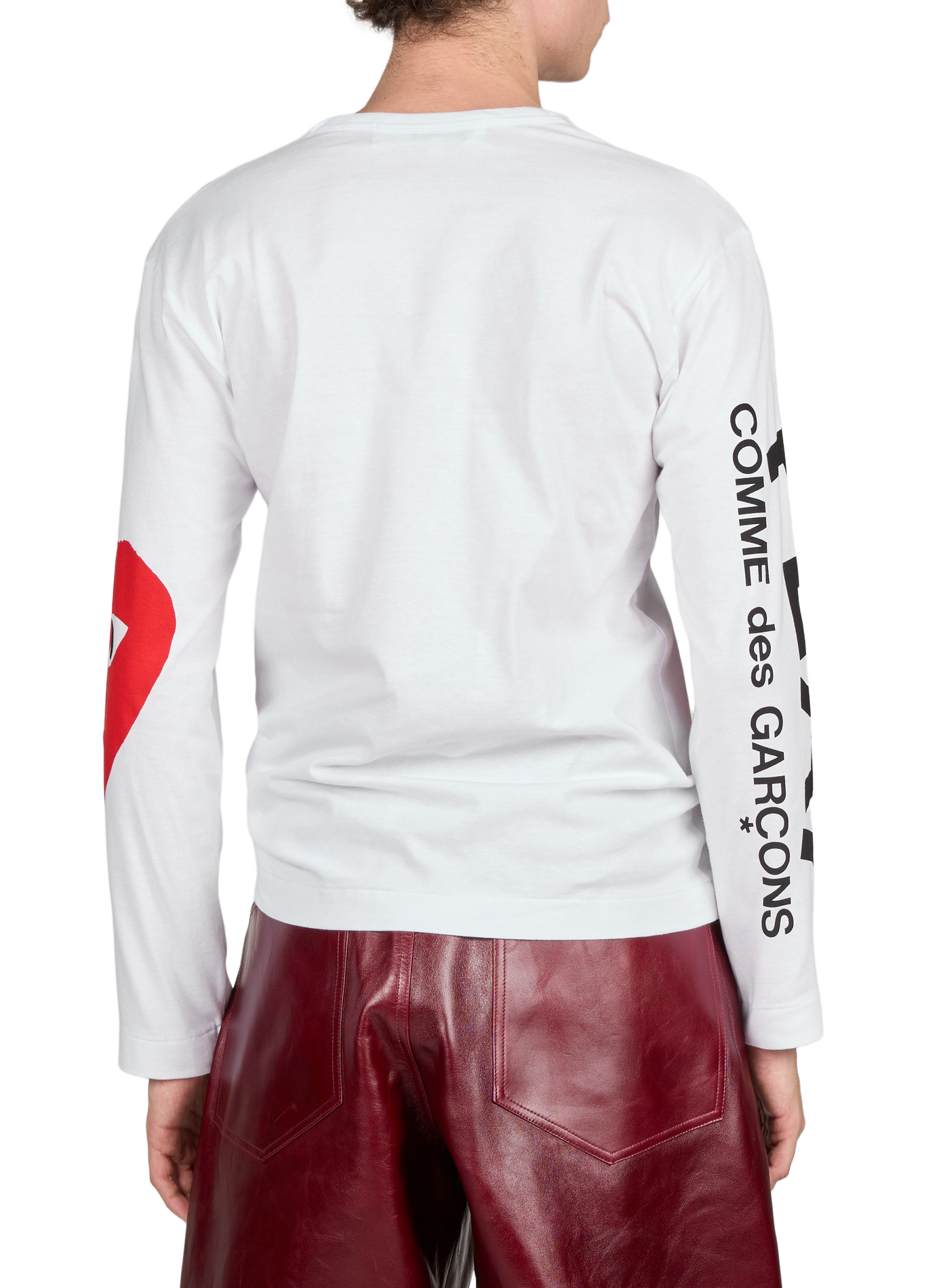 Langarm-T-Shirt mit Siebdruckmotiven COMME DES GARCONS PLAY Weiss