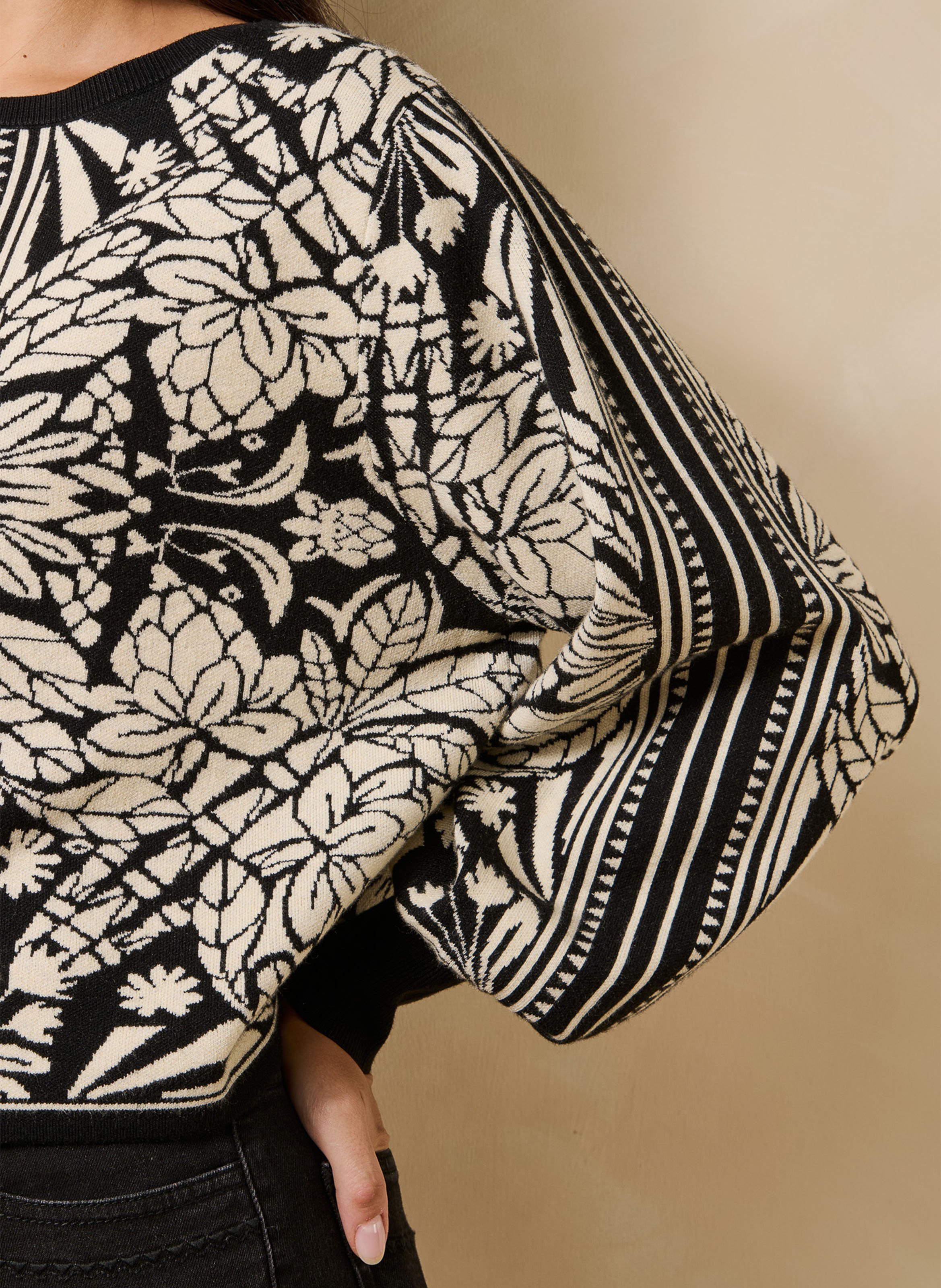 Oversized trui met print LA FEE MARABOUTEE Zwart