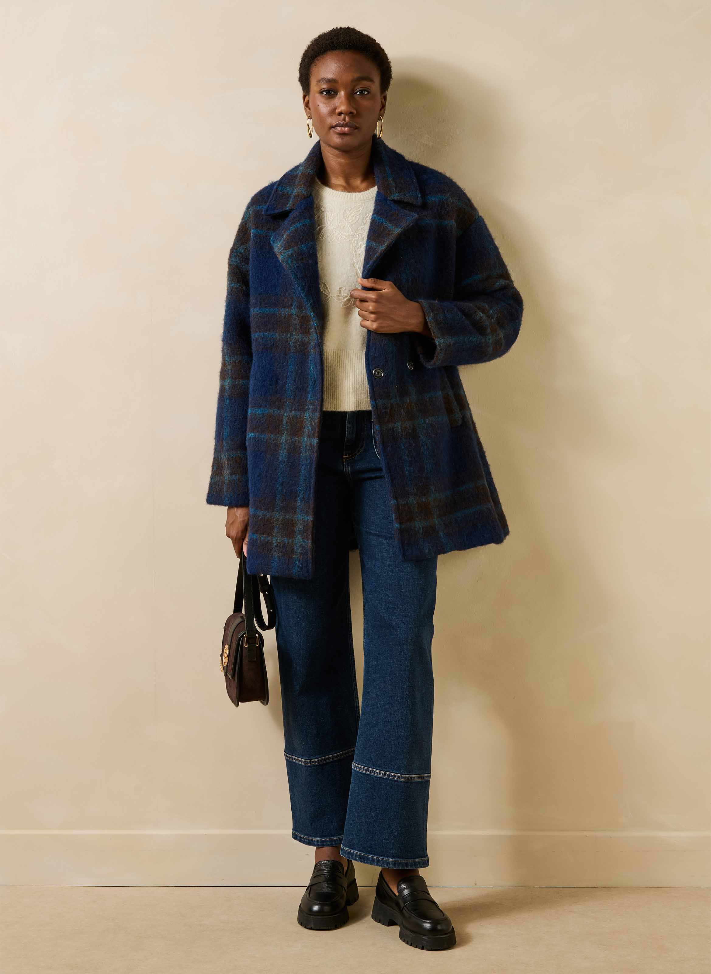 Oversized jas van gemengde wol LA FEE MARABOUTEE Blauw
