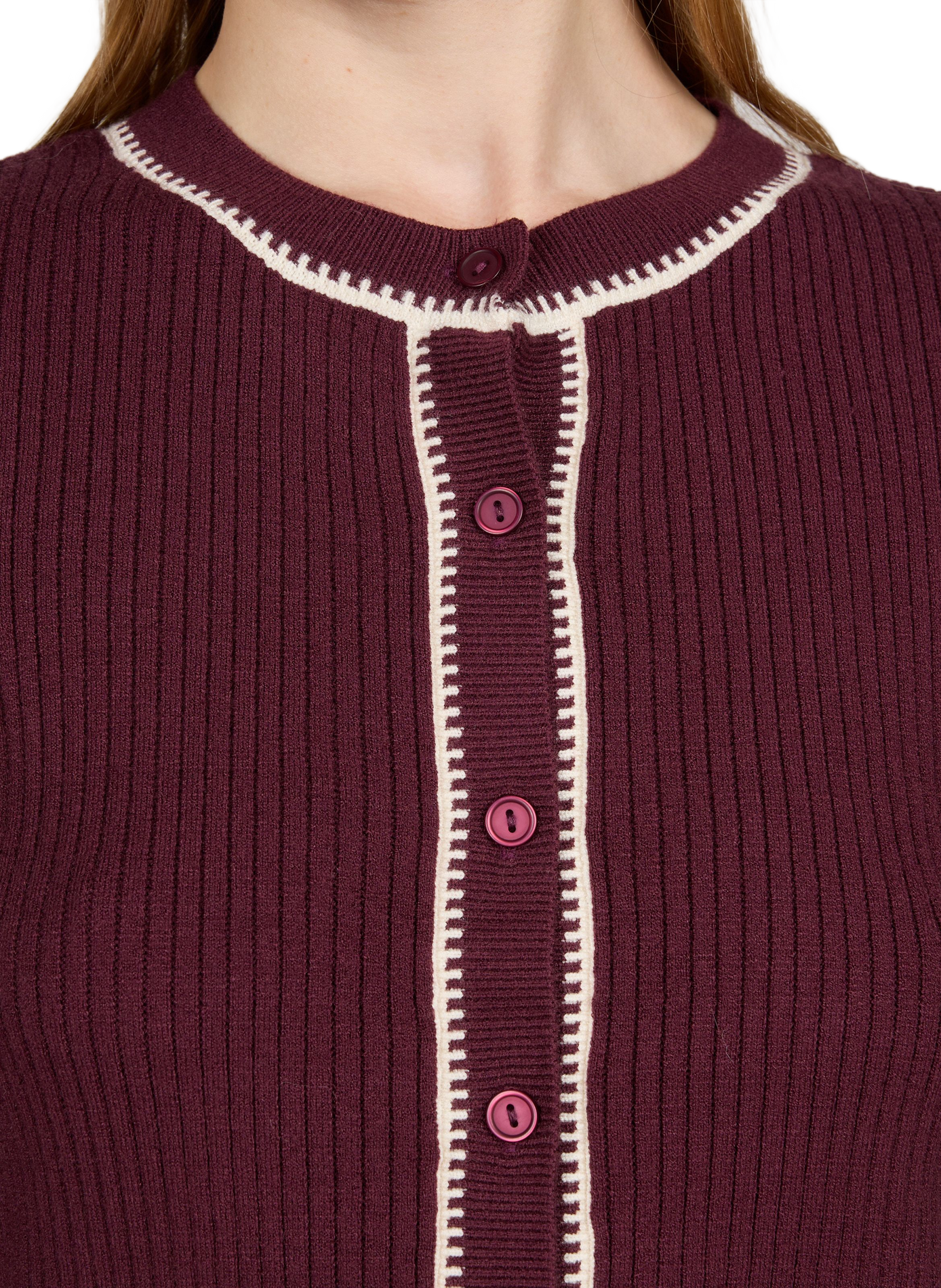 Fitted long-sleeved cardigan VILA Red