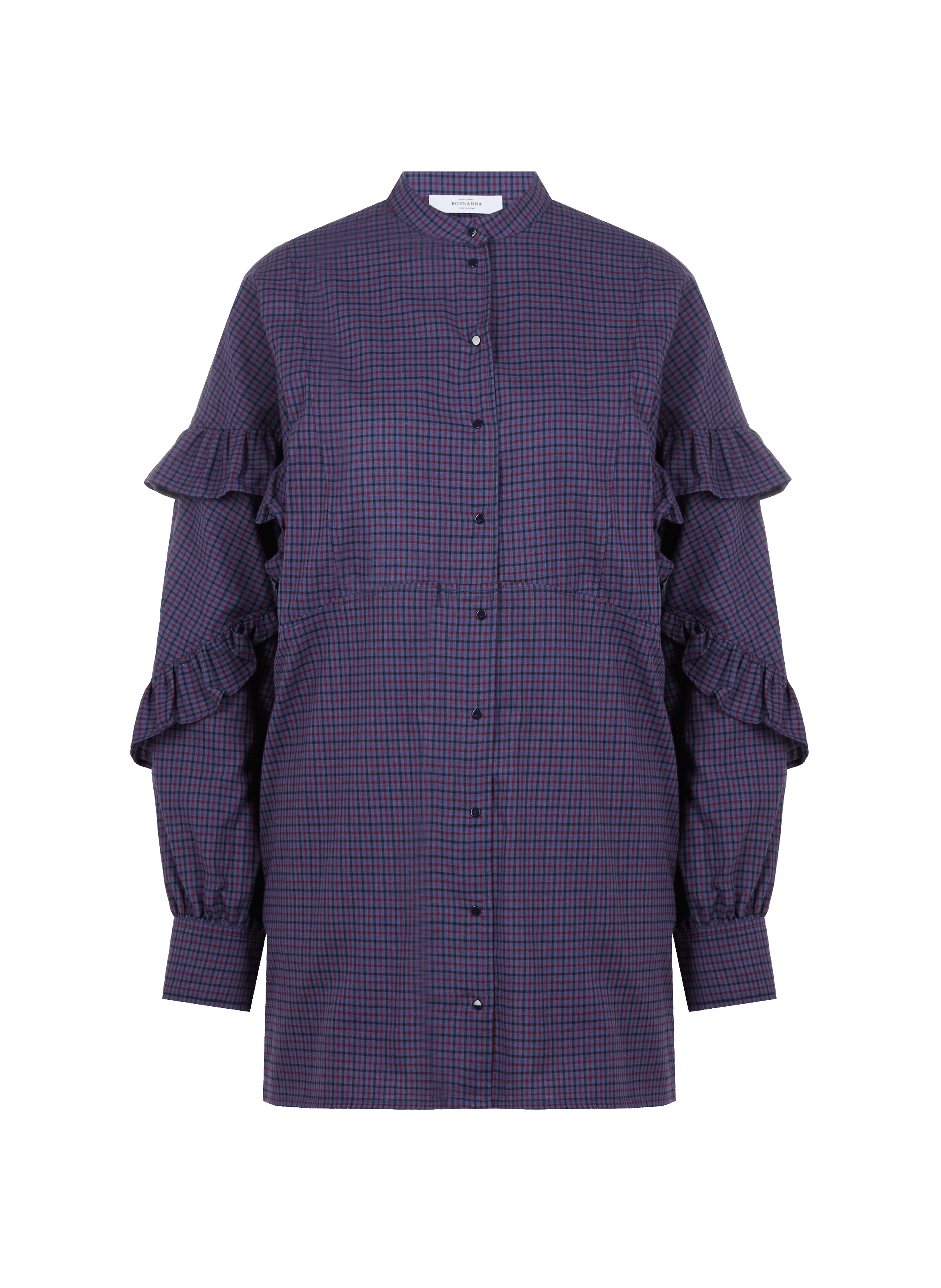 Robe Isaac à carreaux en flanelle de coton ROSEANNA Bleu