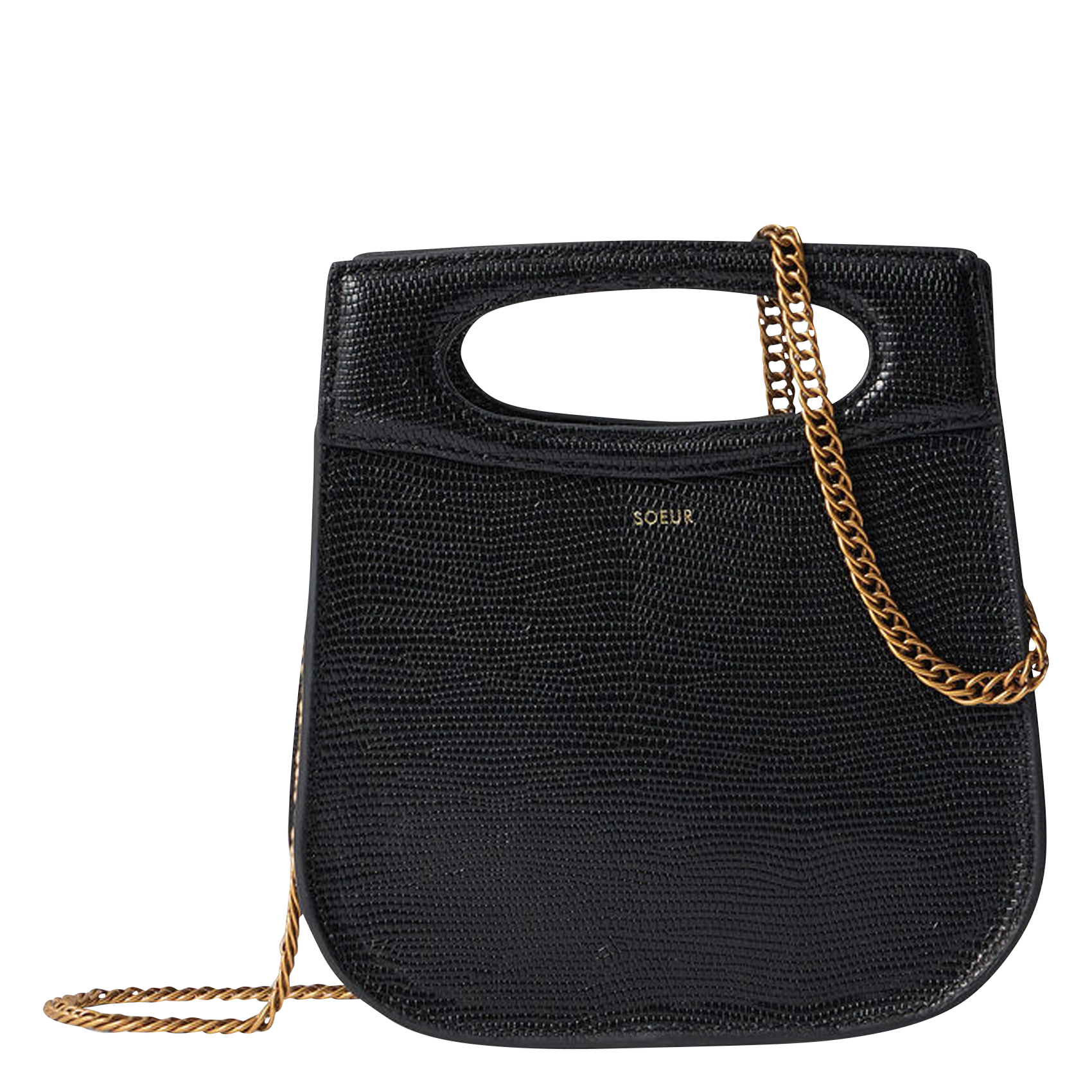 Sac bandoulière en cuir cheri mini SOEUR Noir