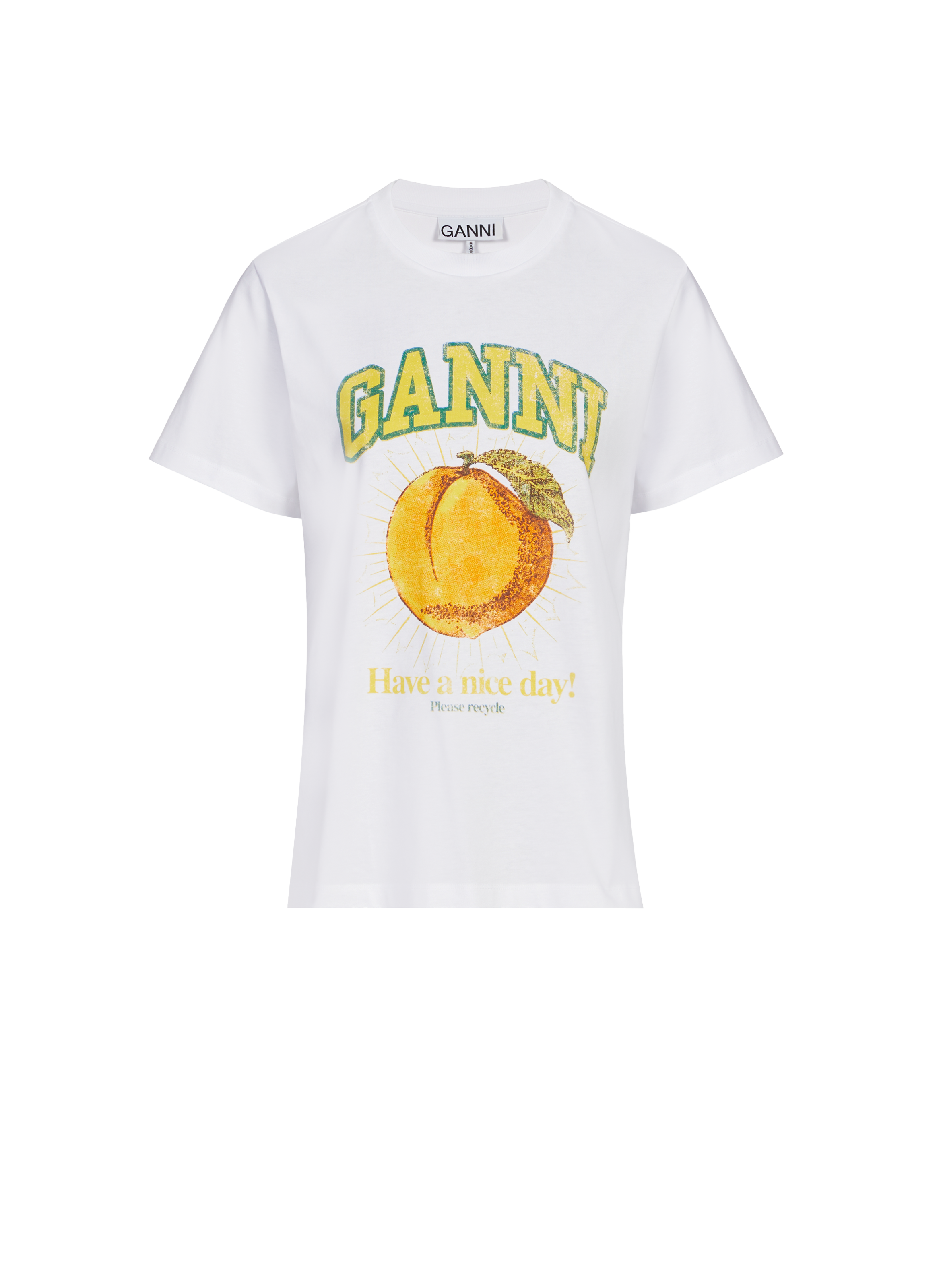T-shirt Basic Jersey Peach GANNI White