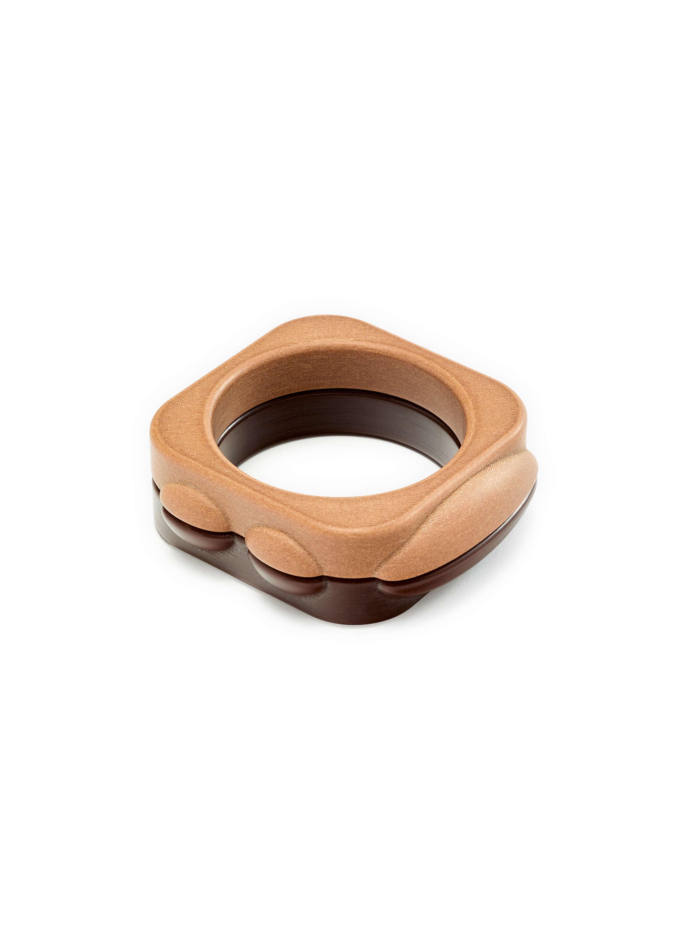 2 bracelets bangle compromiso Cafe Olivia LA MANSO Marron