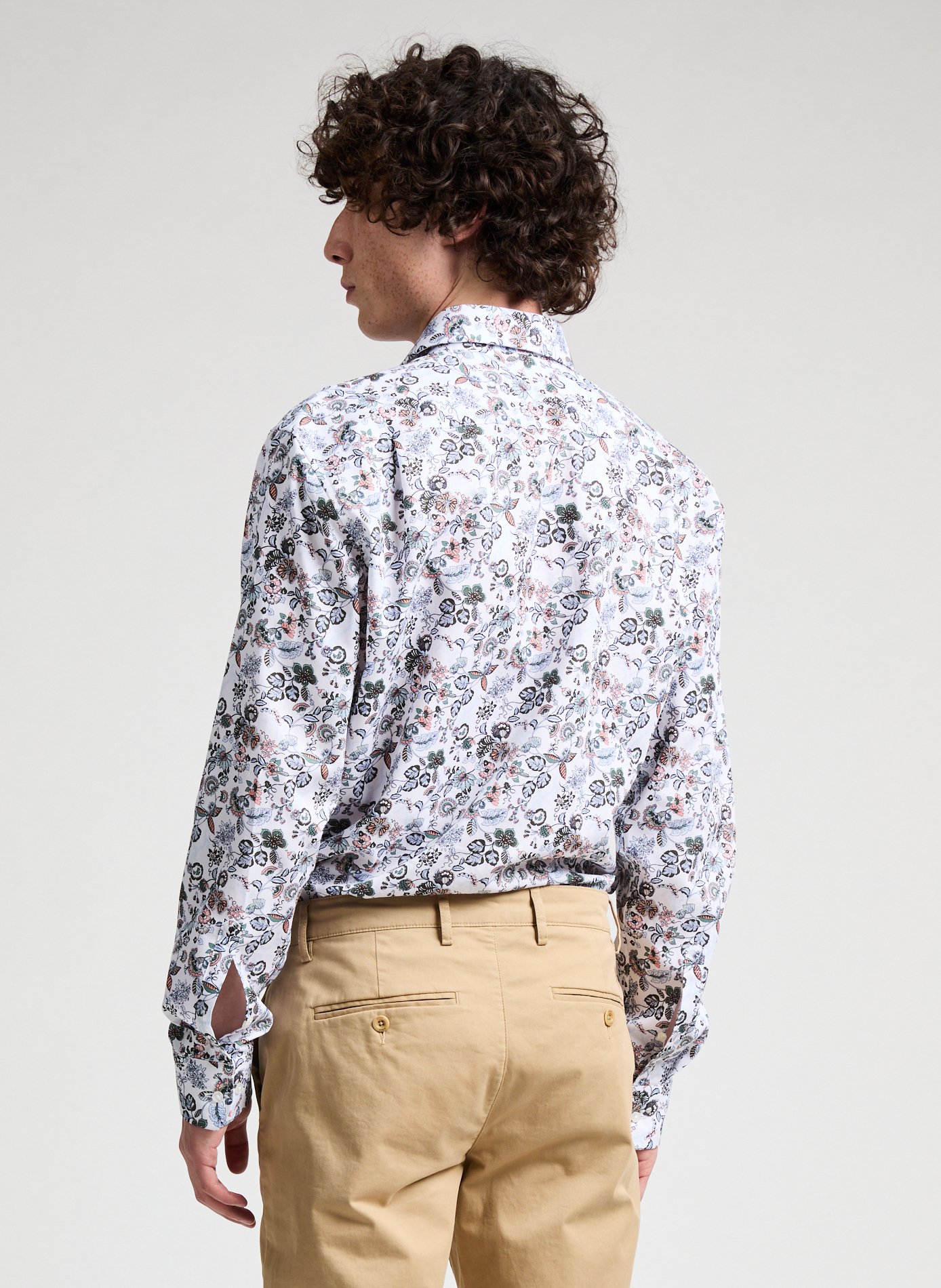 Cotton floral print Shirt SEIDENSTICKER White