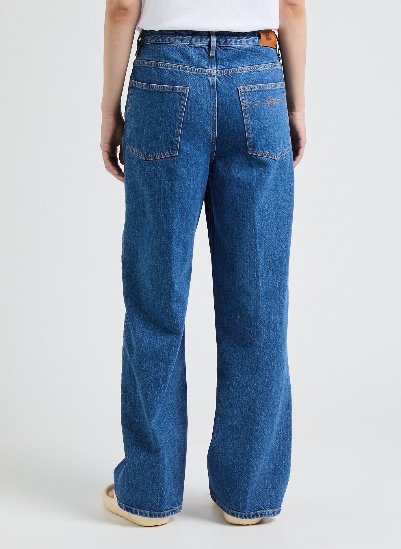 Jean large en coton  LACOSTE Bleu