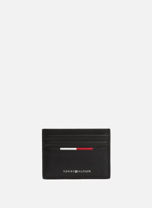 Leather card holder Black by TOMMY HILFIGER TOMMY HILFIGER Leather card holder Black