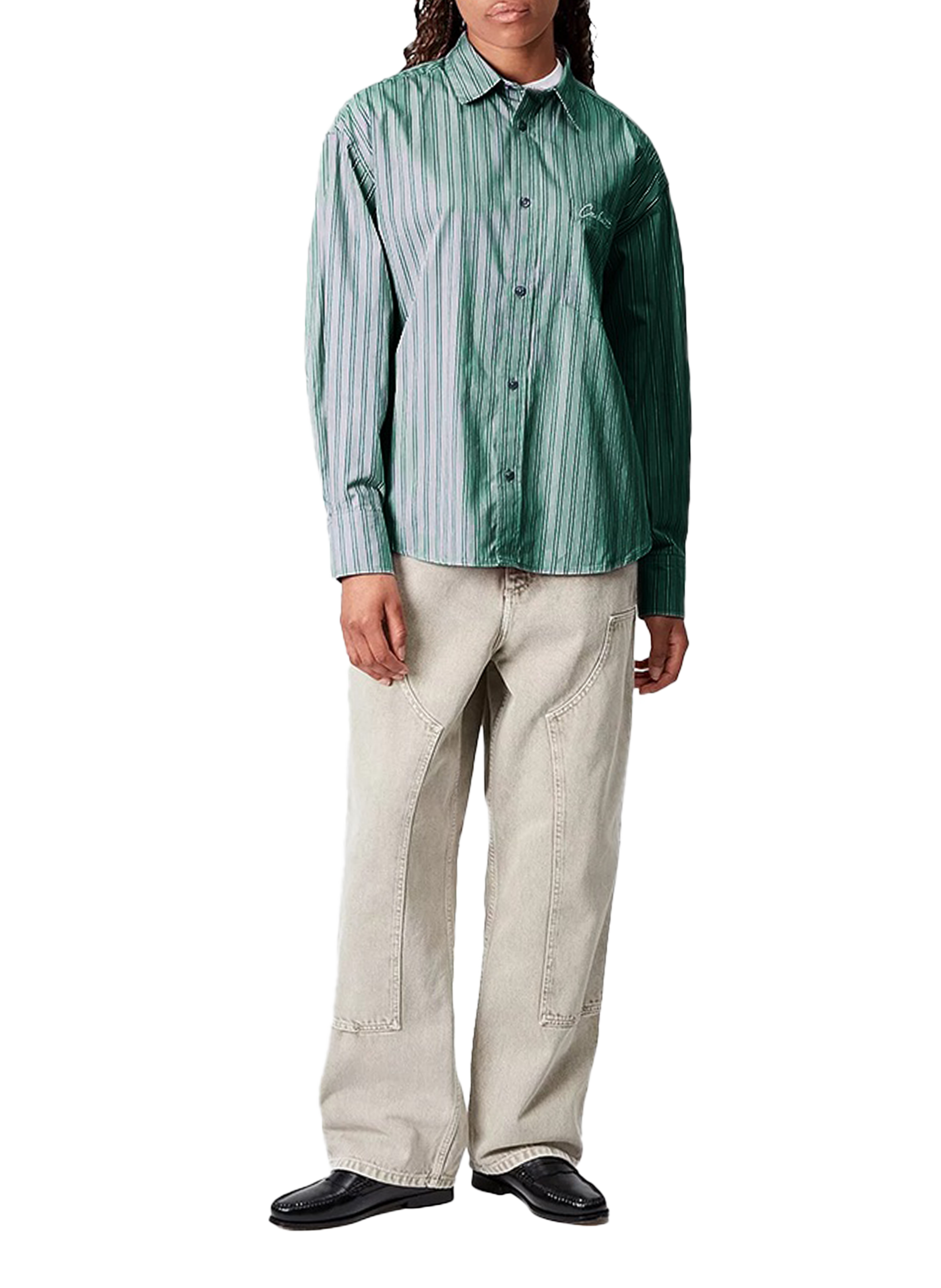 Striped shirt L/S Grimsby CARHARTT WIP Green