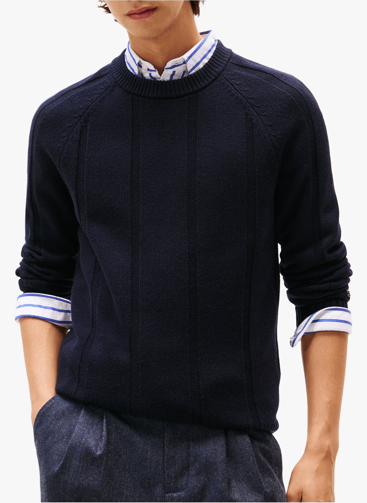 Pull col rond en laine