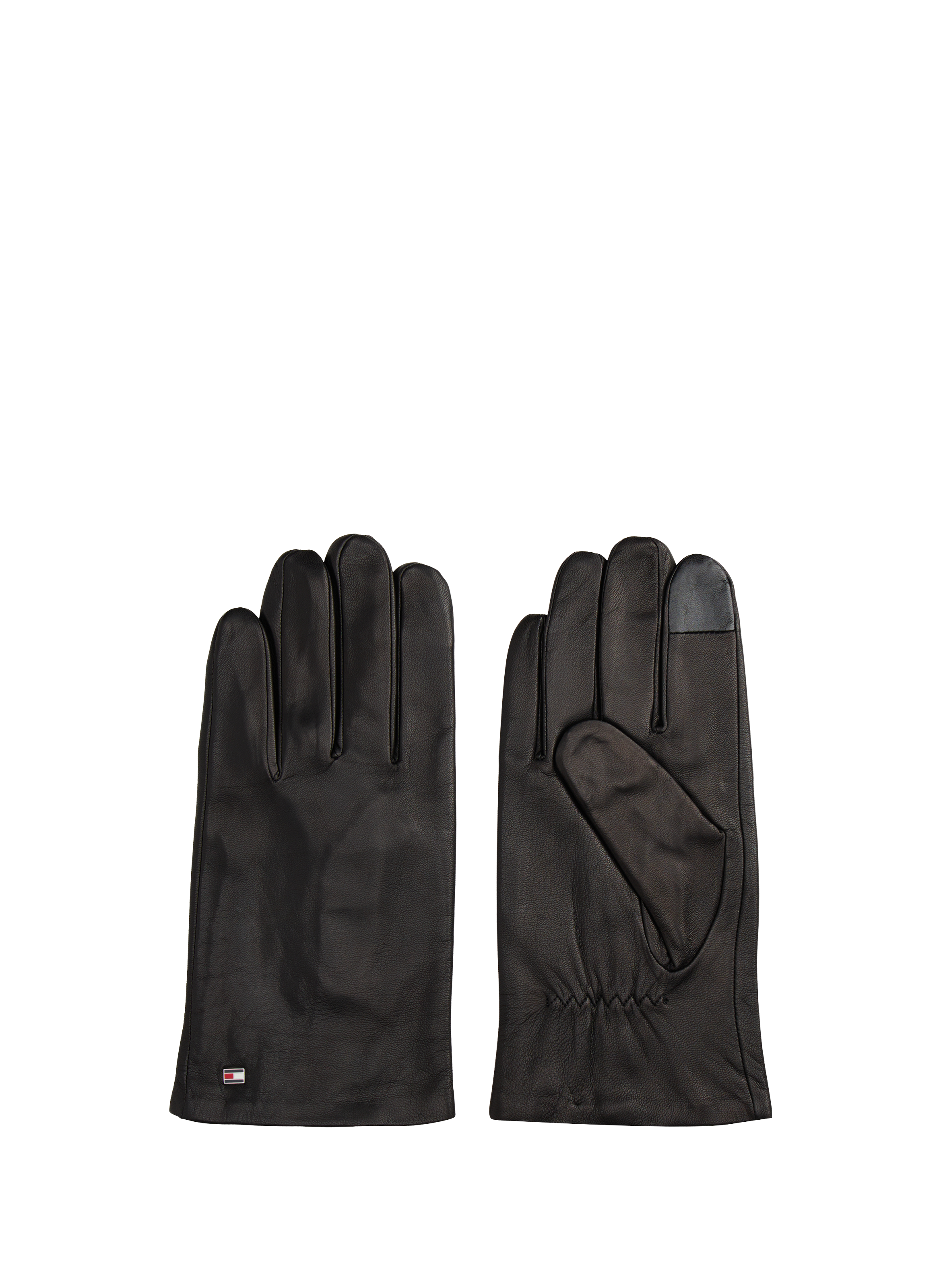 TOMMY HILFIGER Gants Hilfiger Flag en cuir Noir