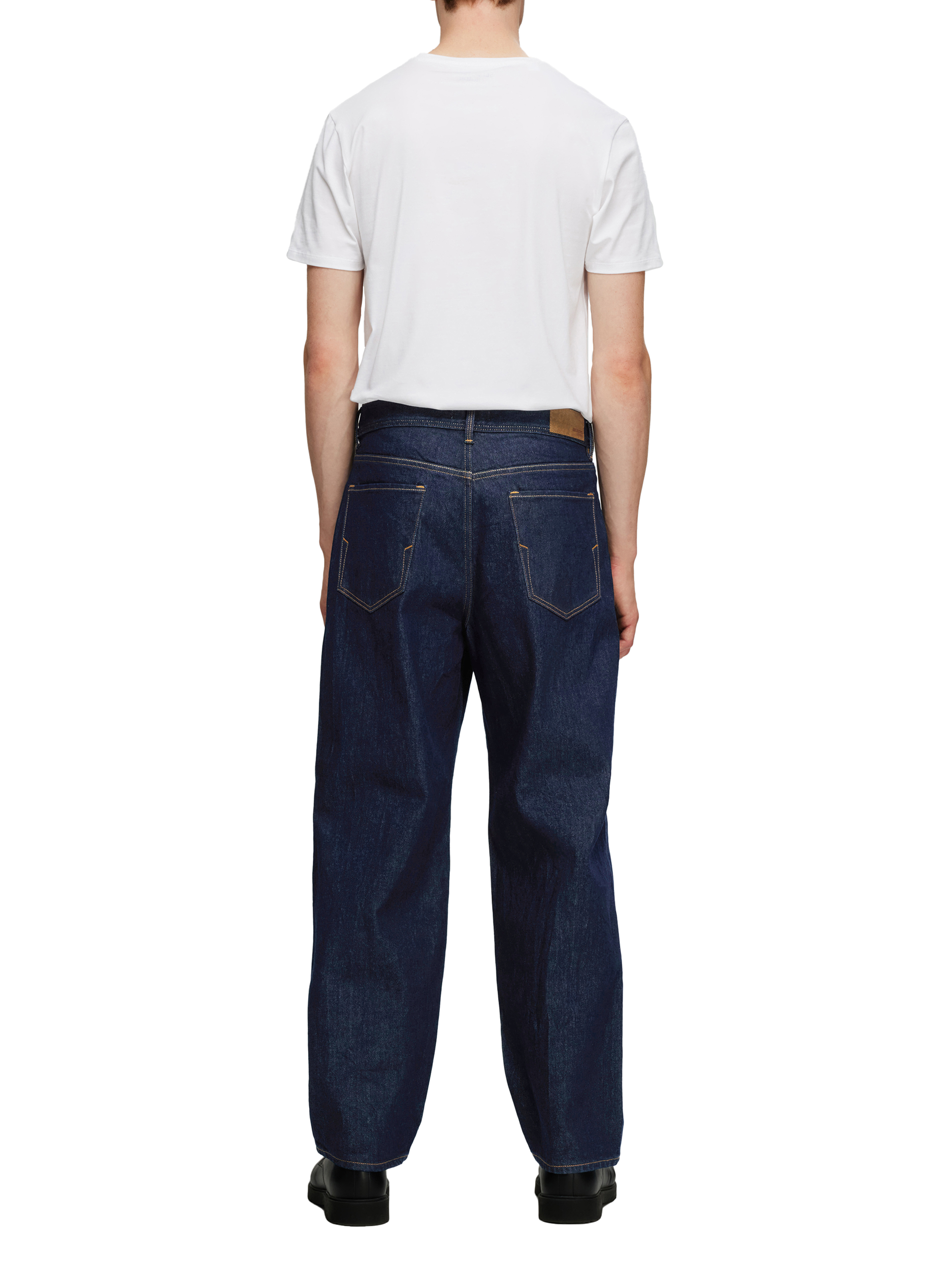 Jean large en coton biologique SELECTED Bleu