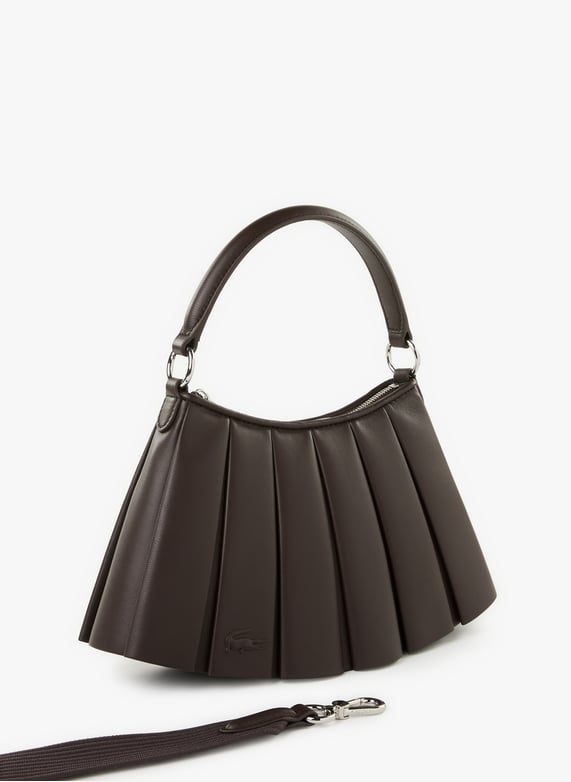 Petit sac Lenglen plissé en cuir | Marron by LACOSTE Petit sac Lenglen plissé en cuir Marron