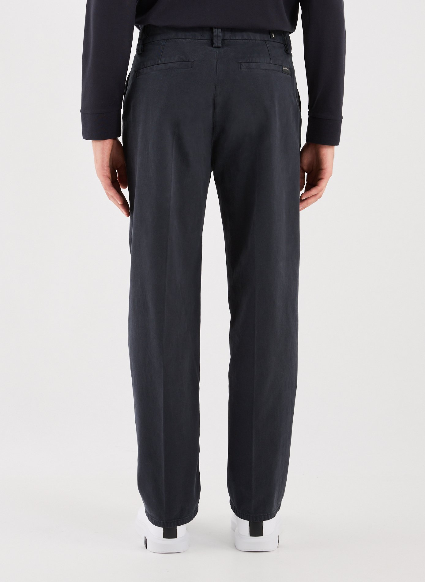 Pleated trousers in mixed cotton 7 FOR ALL MANKIND Blue