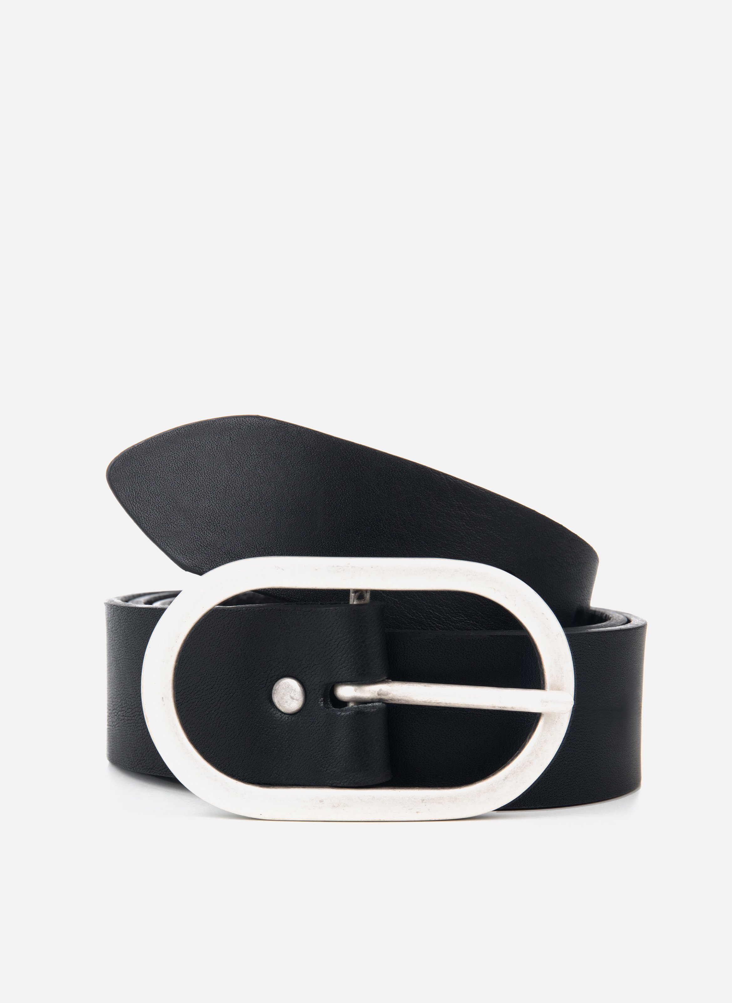 Ceinture large cuir lisse JULES & JENN Noir