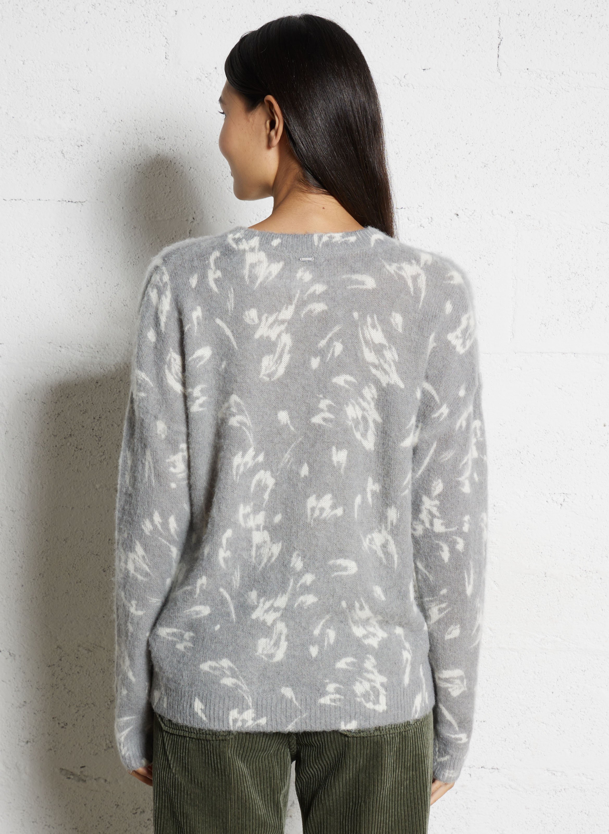 Pull col rond en laine mélangée IKKS Gris