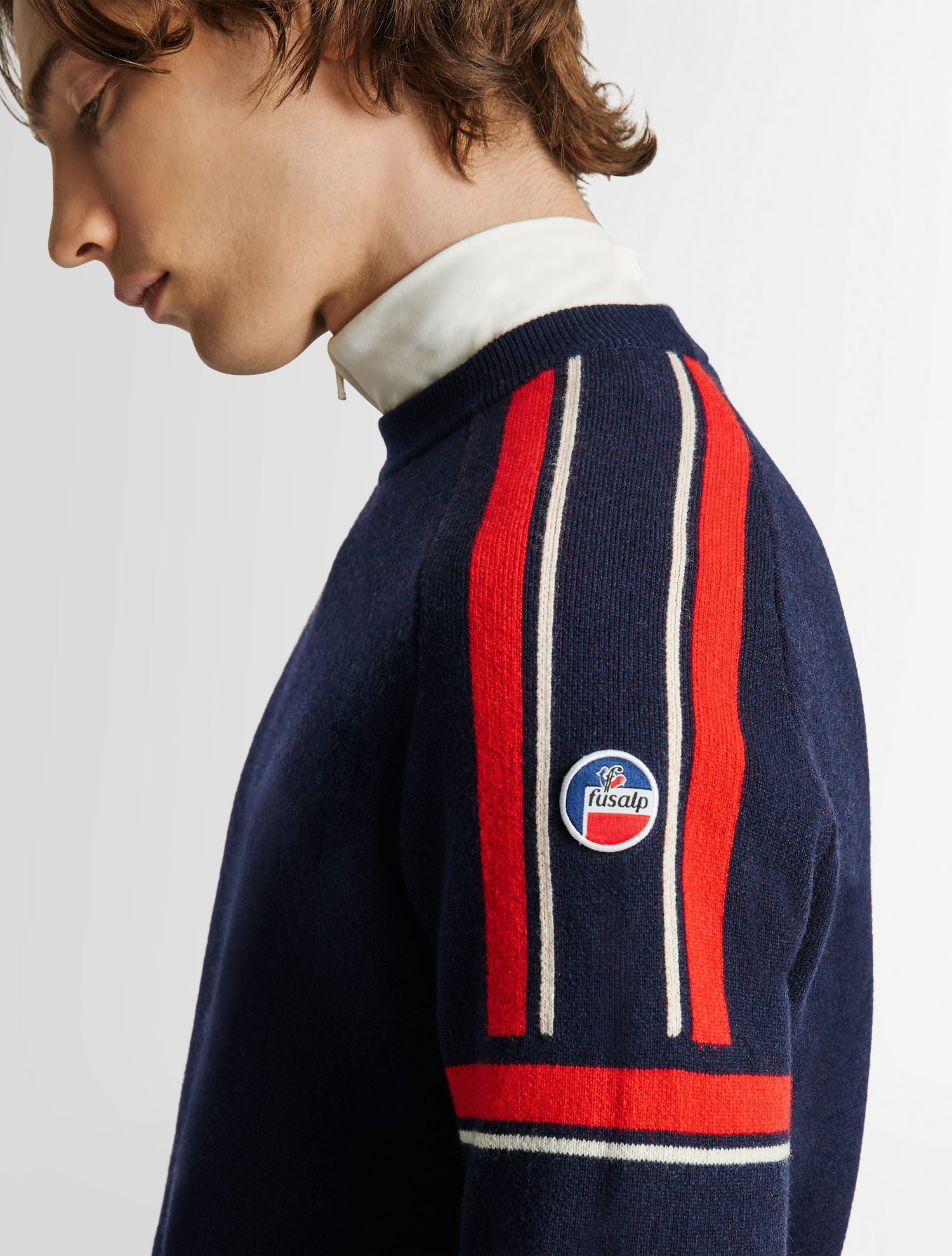 Pull spectavia col rond coupe regular FUSALP Bleu