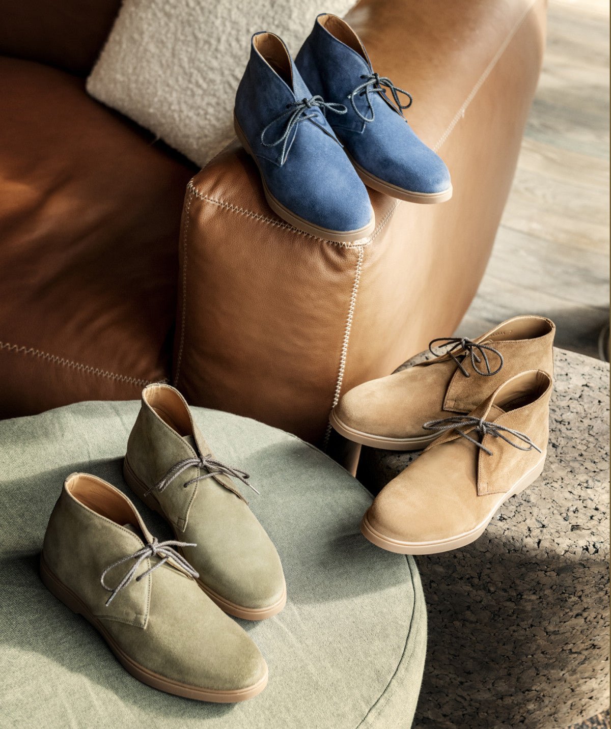 Bottines daim sahara FINSBURY Vert