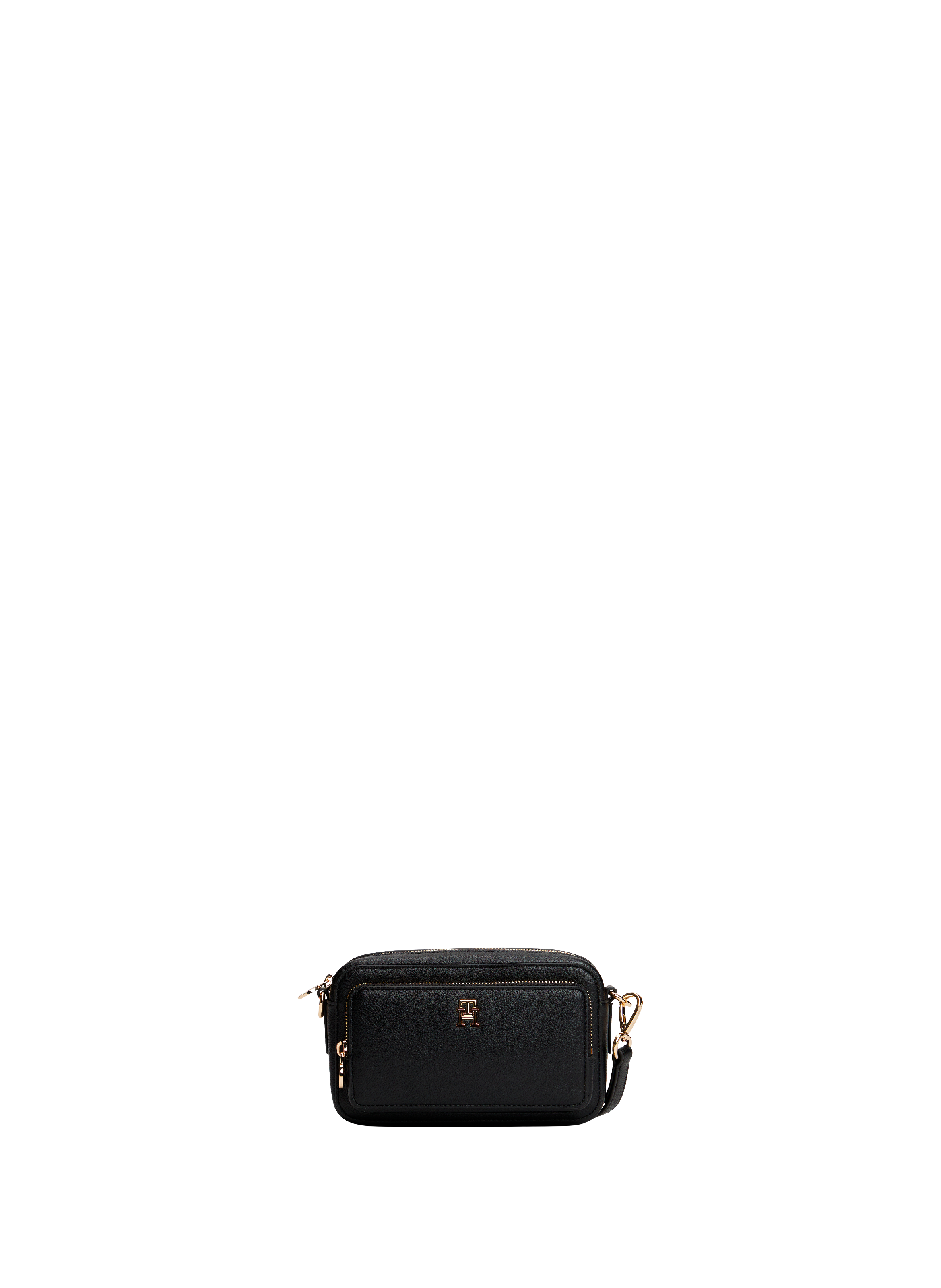 Shoulder bag in faux leather with logo TOMMY HILFIGER Black