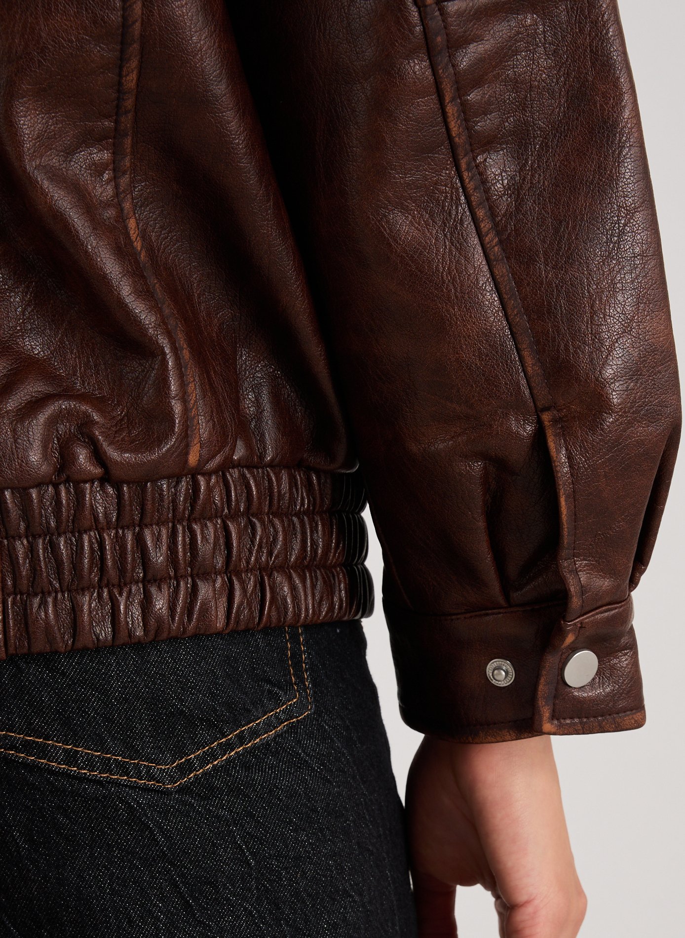 Oversized jacket with classic collar TOPSHOP Brown