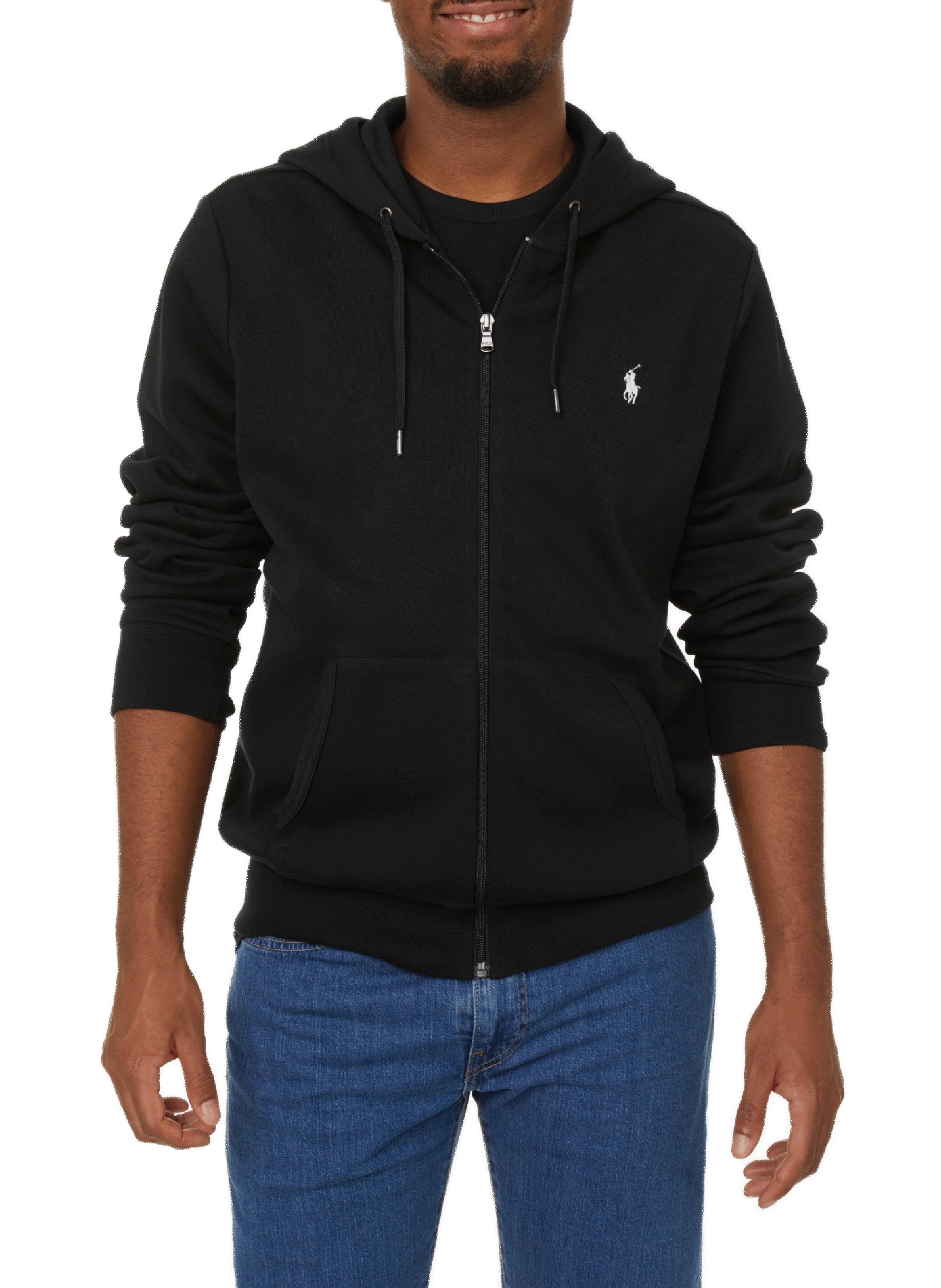 Hoodie zippée en coton mélangé Noir by POLO RALPH LAUREN POLO RALPH LAUREN Hoodie zippée en coton mélangé Noir