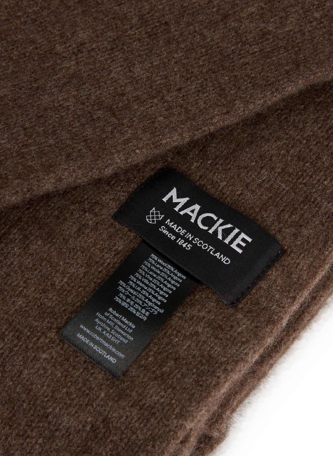 Wool and angora scarf MACKIE Brown