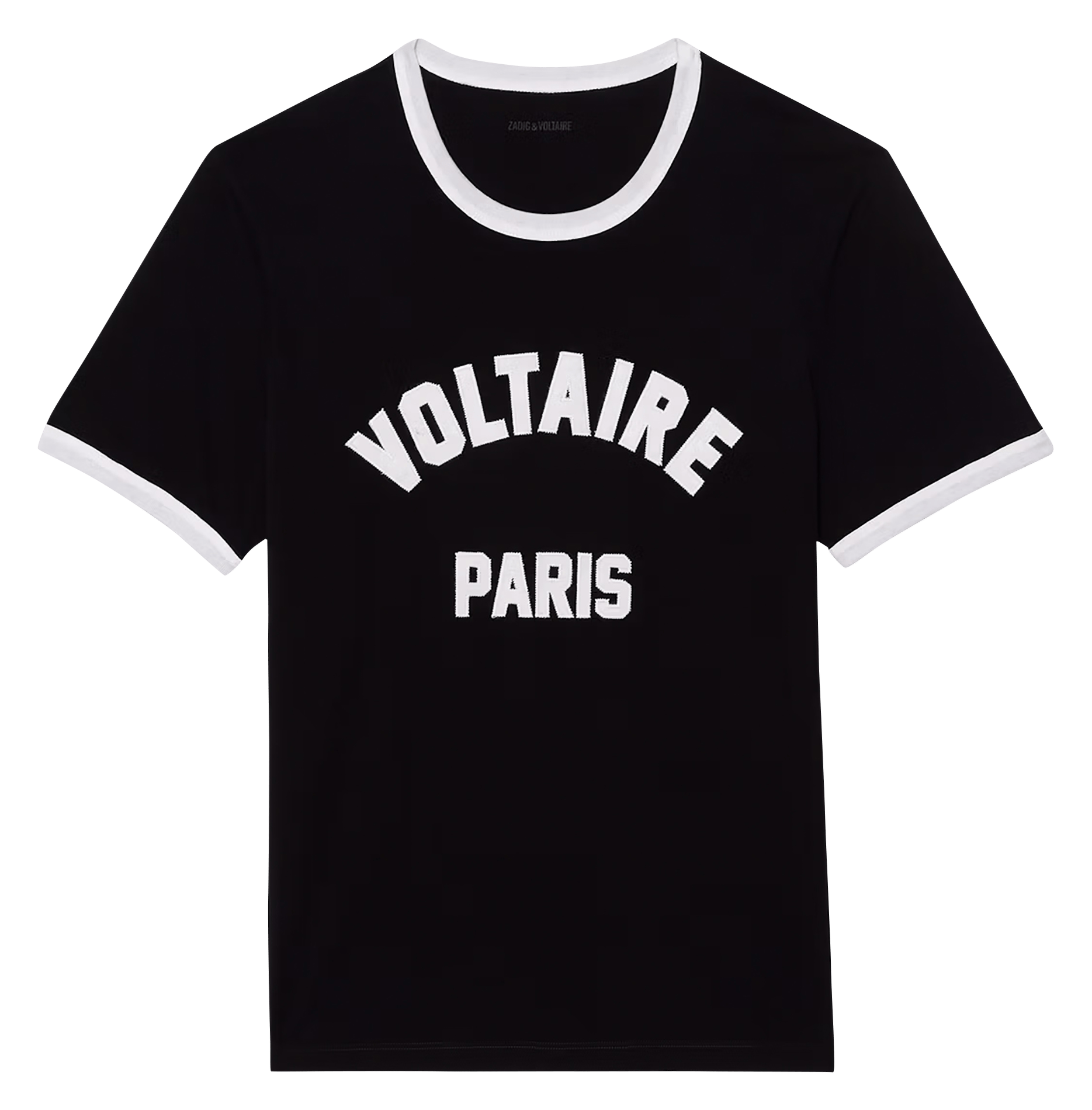 Tee-shirt droit col rond sérigraphié woody ZADIG&VOLTAIRE Noir