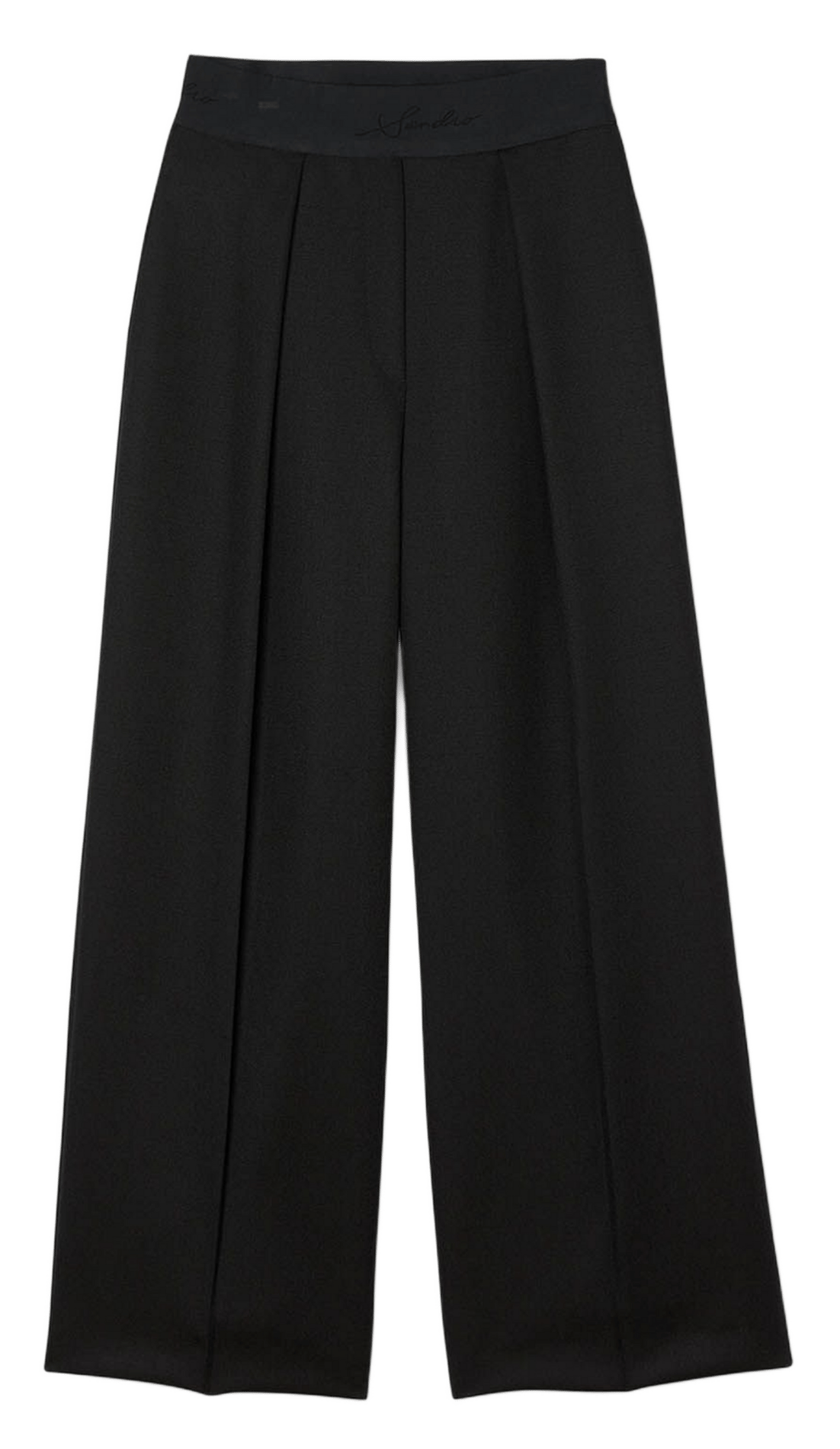 Pantalon large en laine SANDRO Noir