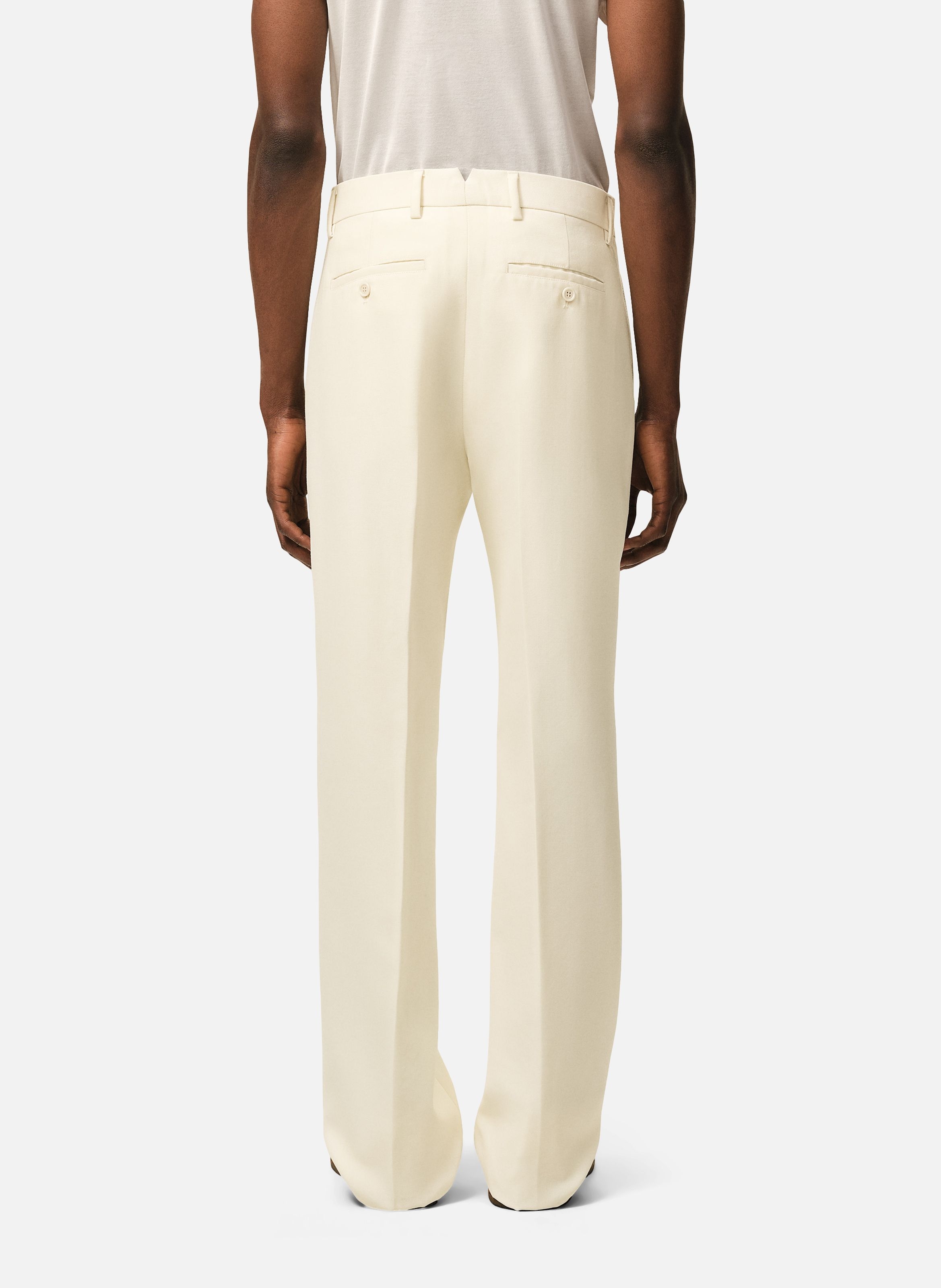 Pantalon droit en laine AMI PARIS Blanc