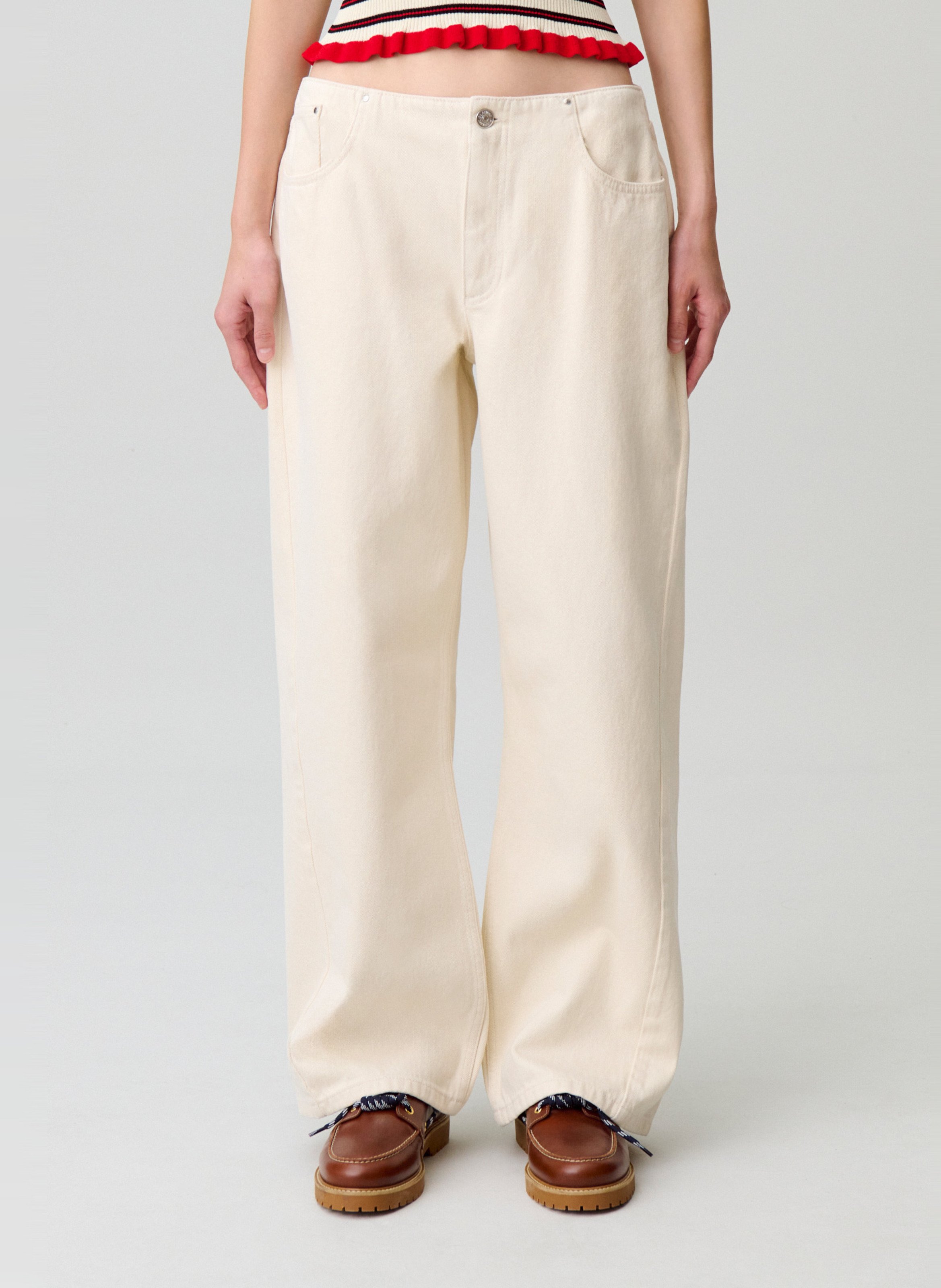 Jean large en coton CLAUDIE PIERLOT Beige