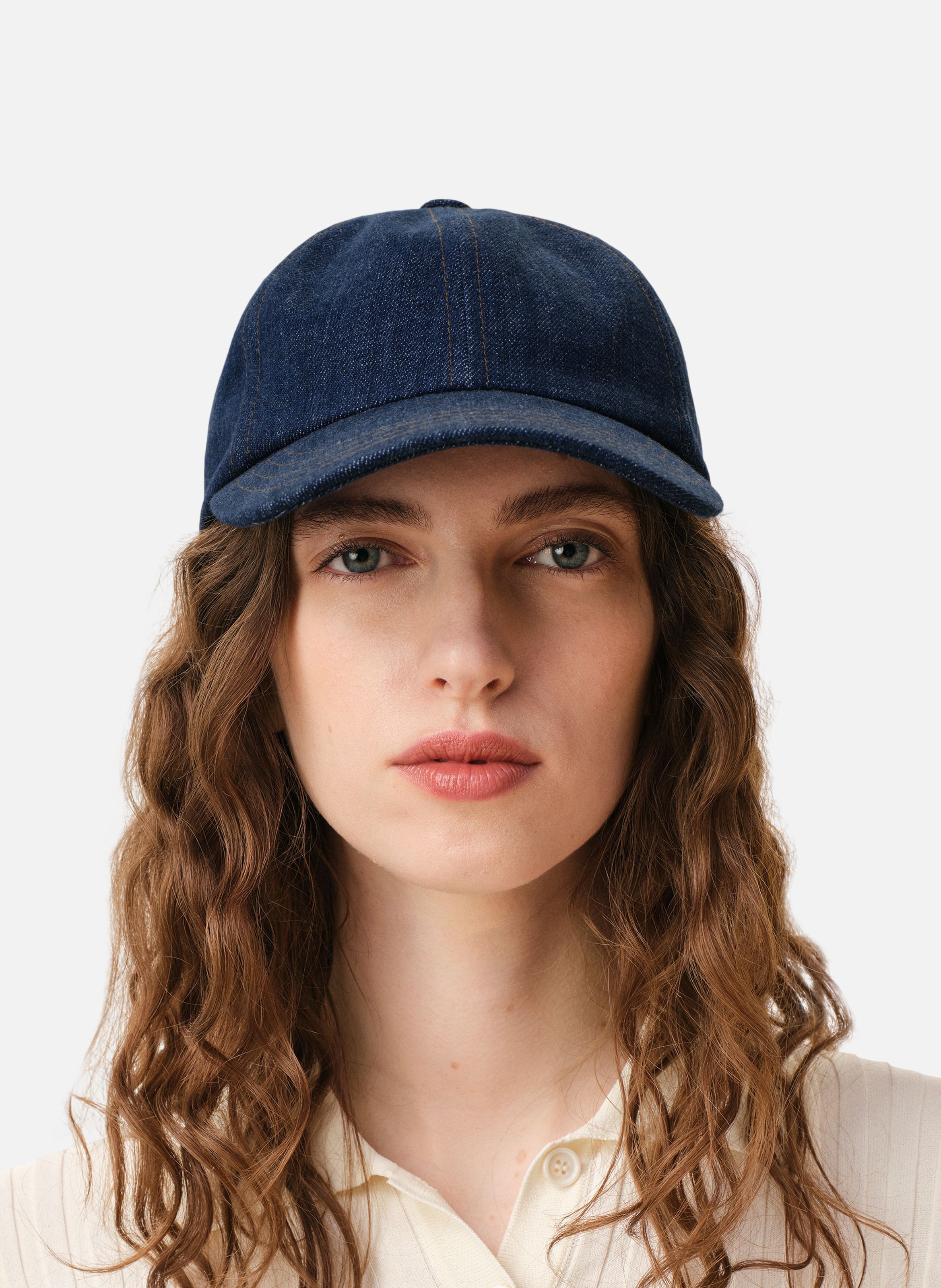 Casquette empiècement côté ami paris unisexe en denim AMI PARIS Bleu