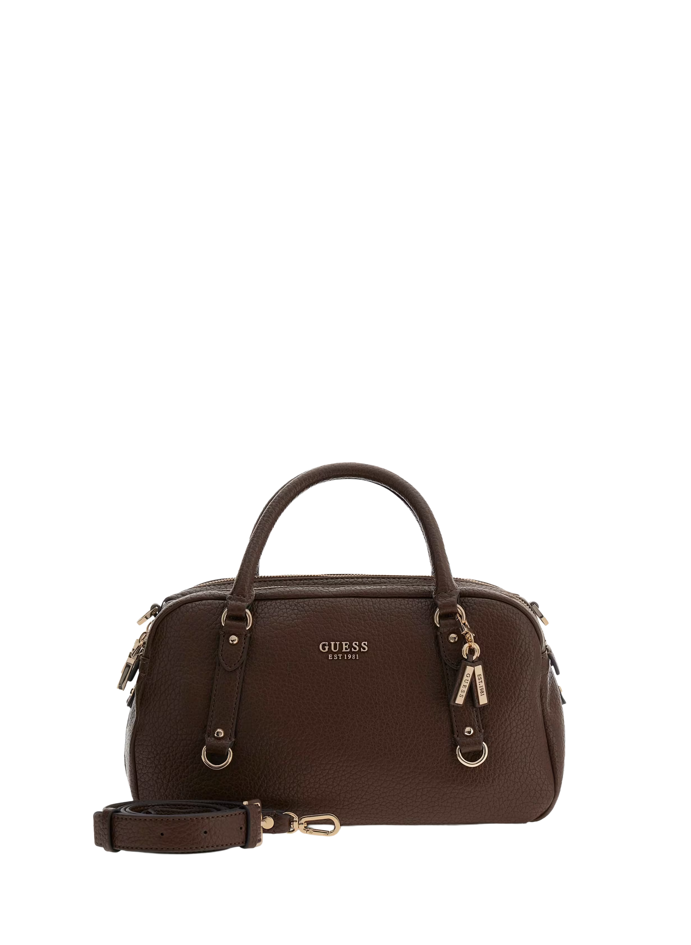 Sac bowling effet cuir GUESS Marron