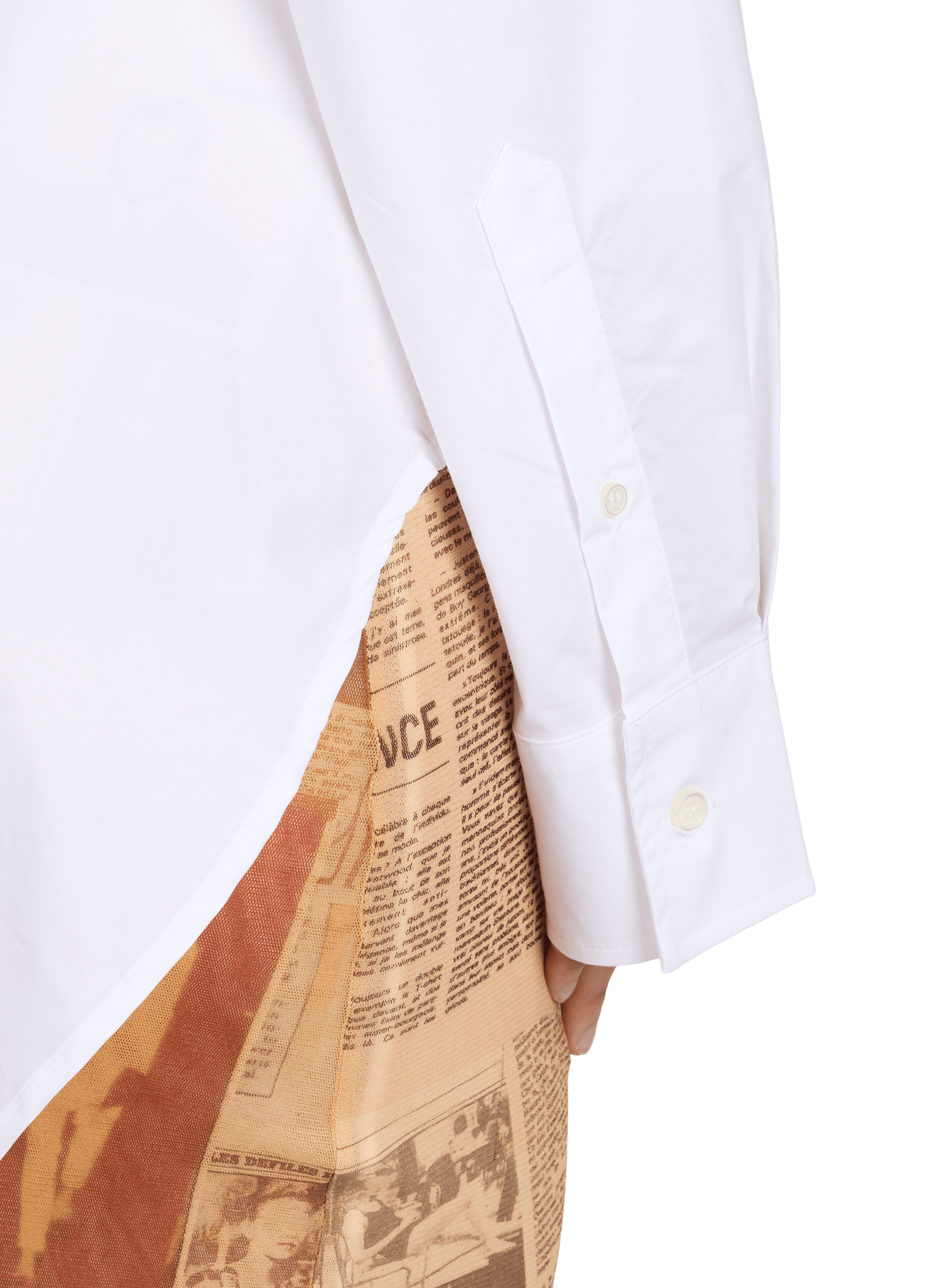 Fitted shirt with printed bra in cotton blend JEAN PAUL GAULTIER White