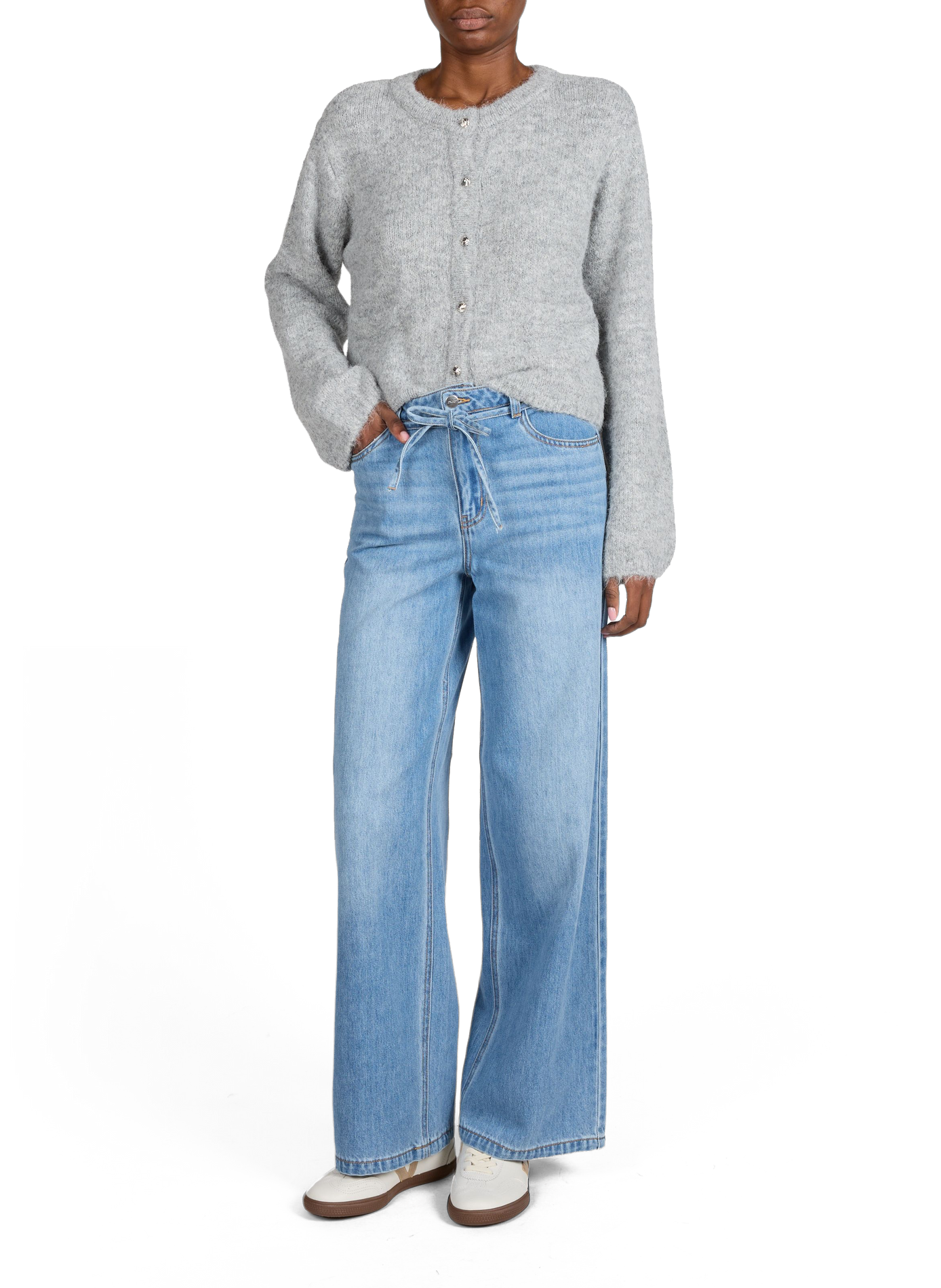 Cardigan knit Objsaggia OBJECT Grey