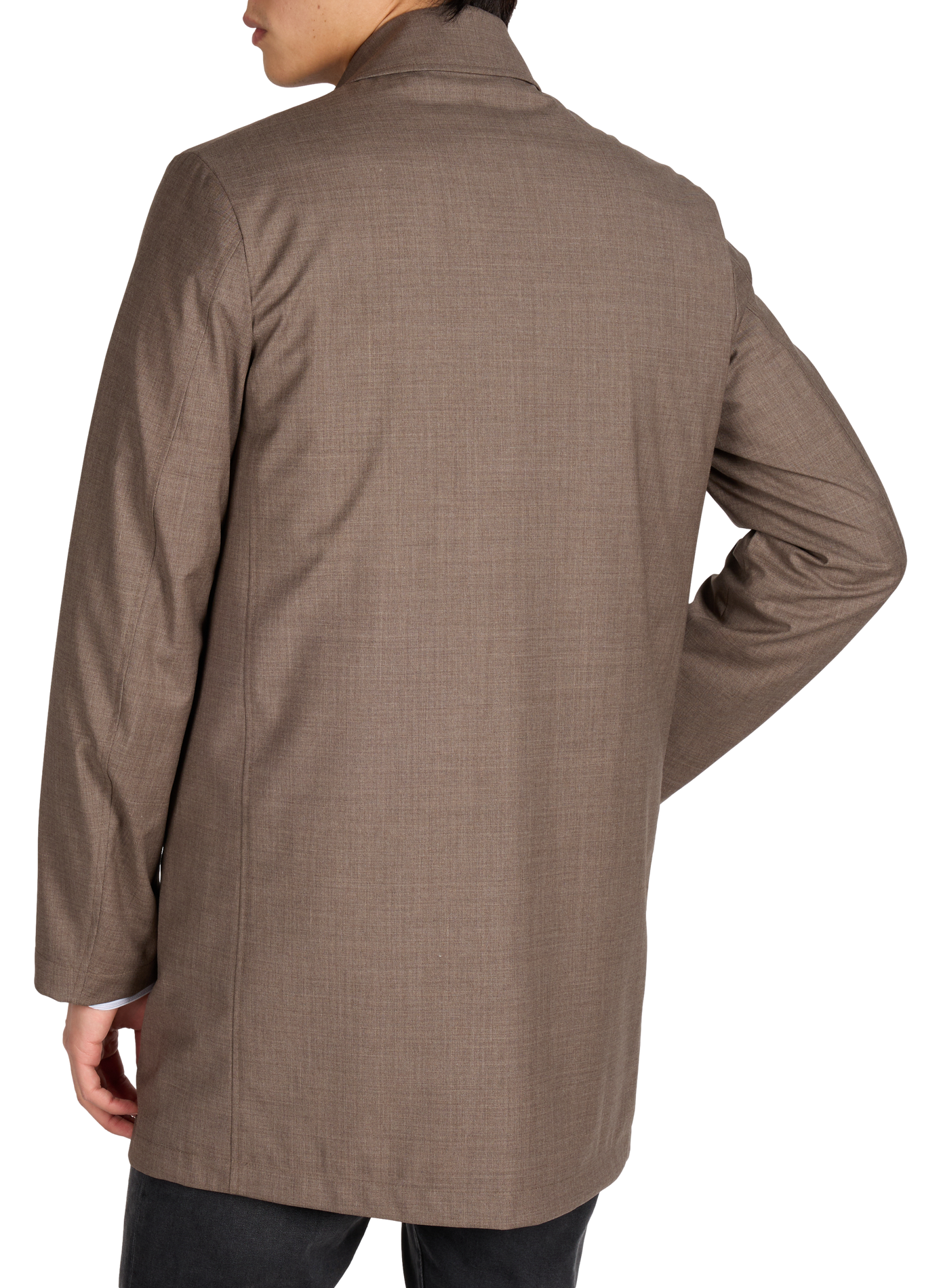 Parka mi longue en laine PAUL SMITH Marron