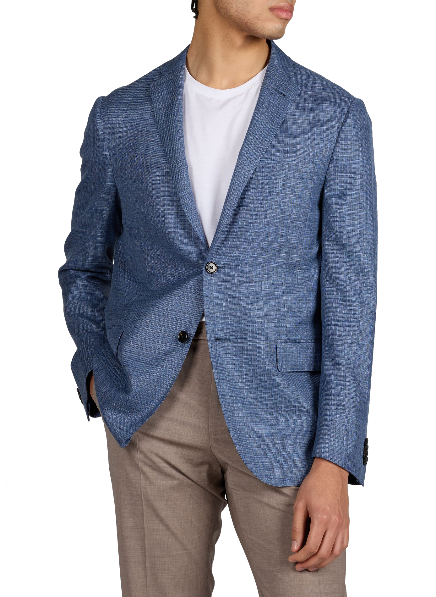 Blazer tweed en laine vierge CORNELIANI Bleu