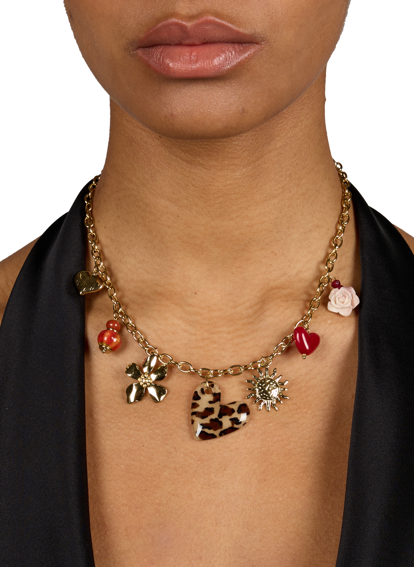 Charm pendant necklace AU PRINTEMPS PARIS Golden