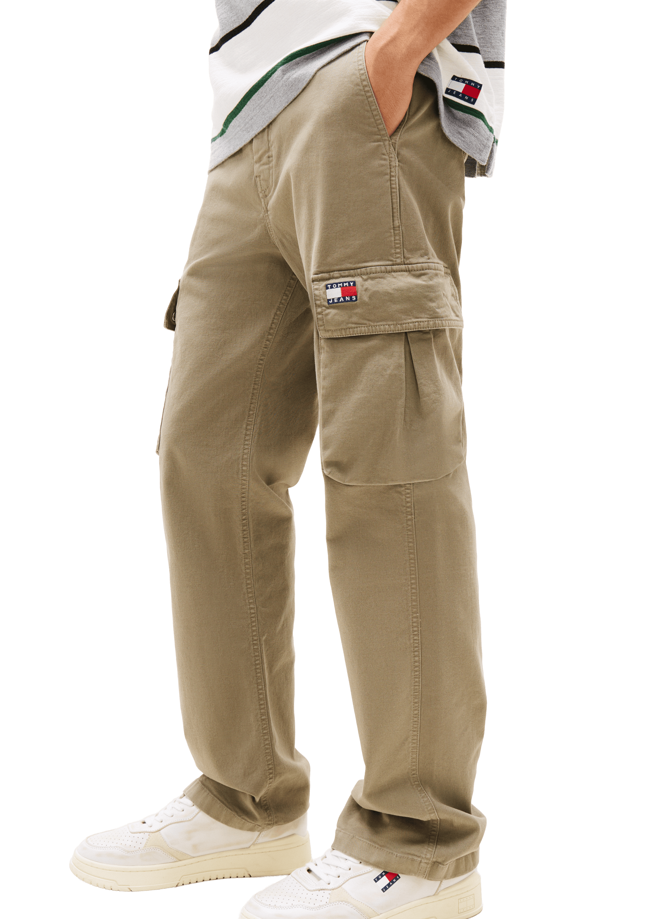 Straight cargo pants in mixed cotton TOMMY HILFIGER Khaki