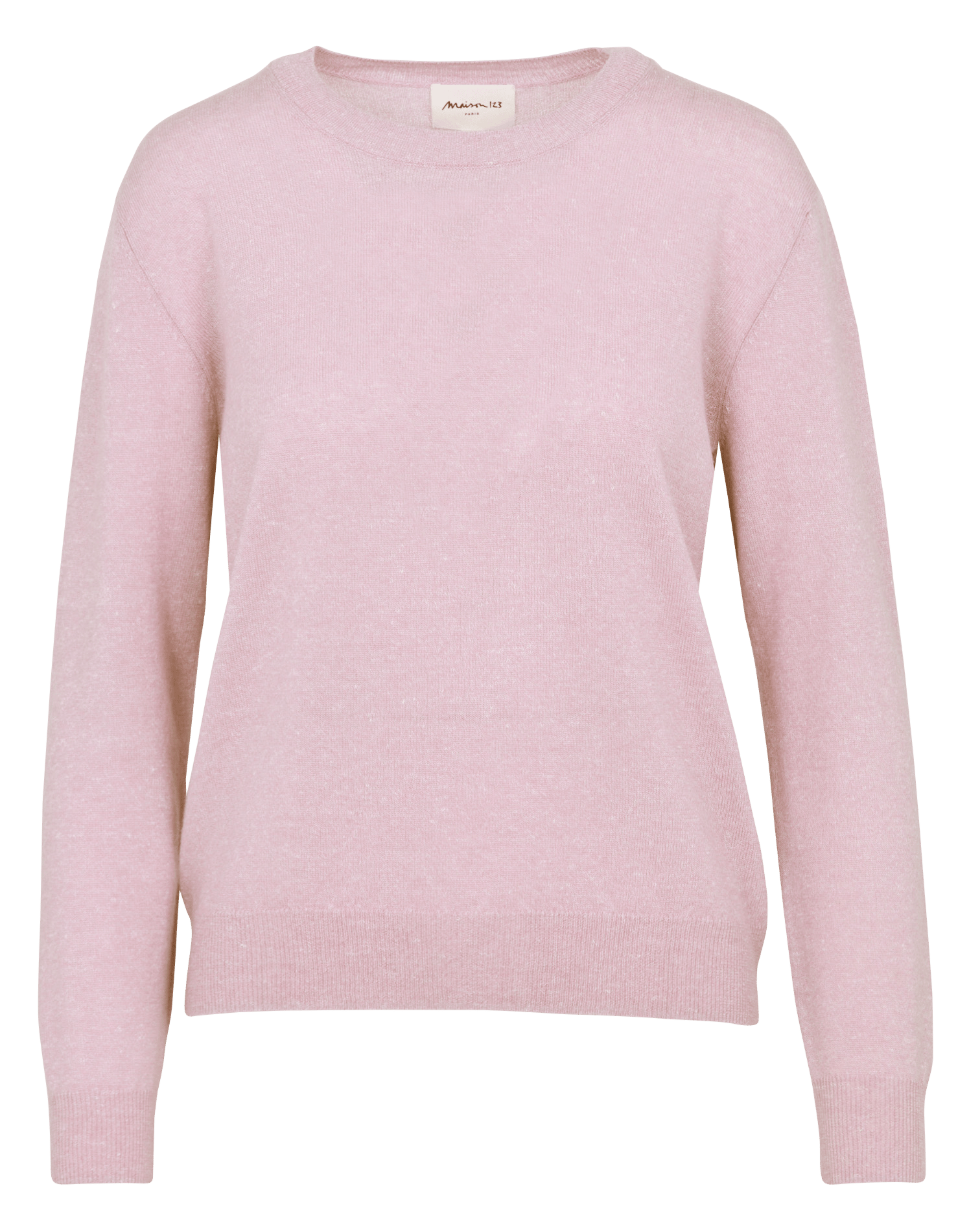 Pull droit uni en cachemire et lin prince MAISON 123 Violet