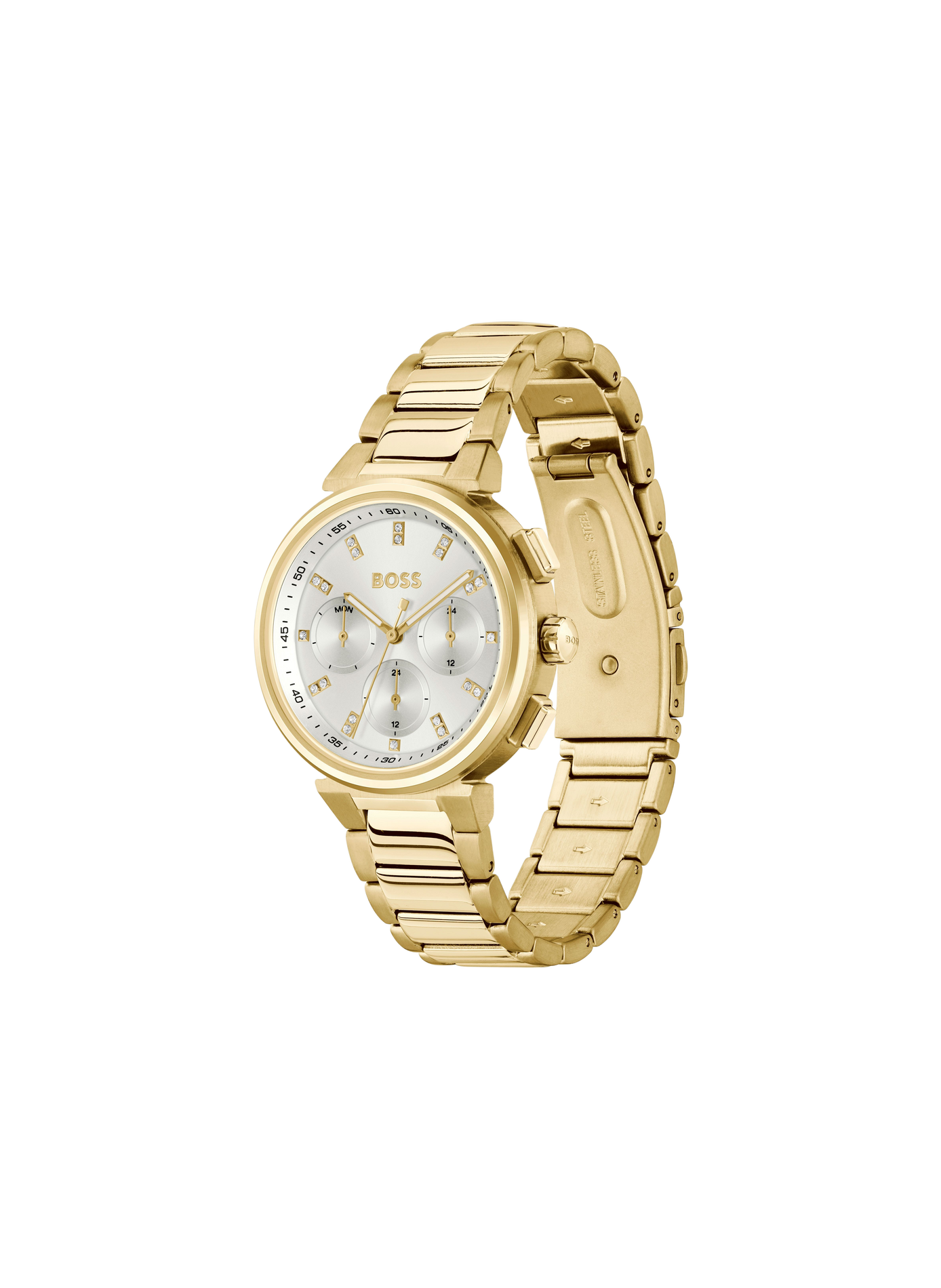 Montre quartz One en acier inoxydable BOSS MONTRES Blanc