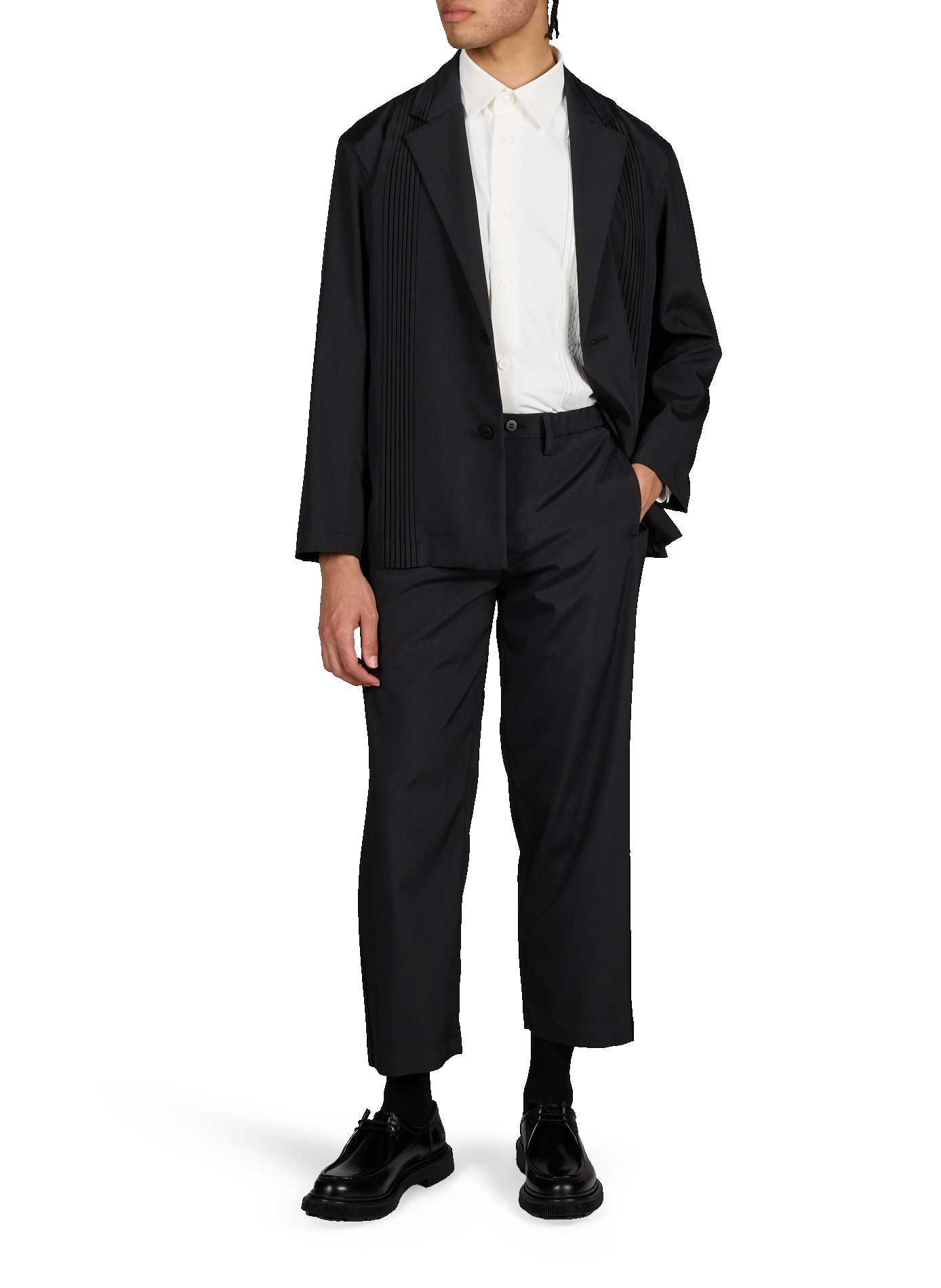 Straight pants with pleated sides ISSEY MIYAKE Black