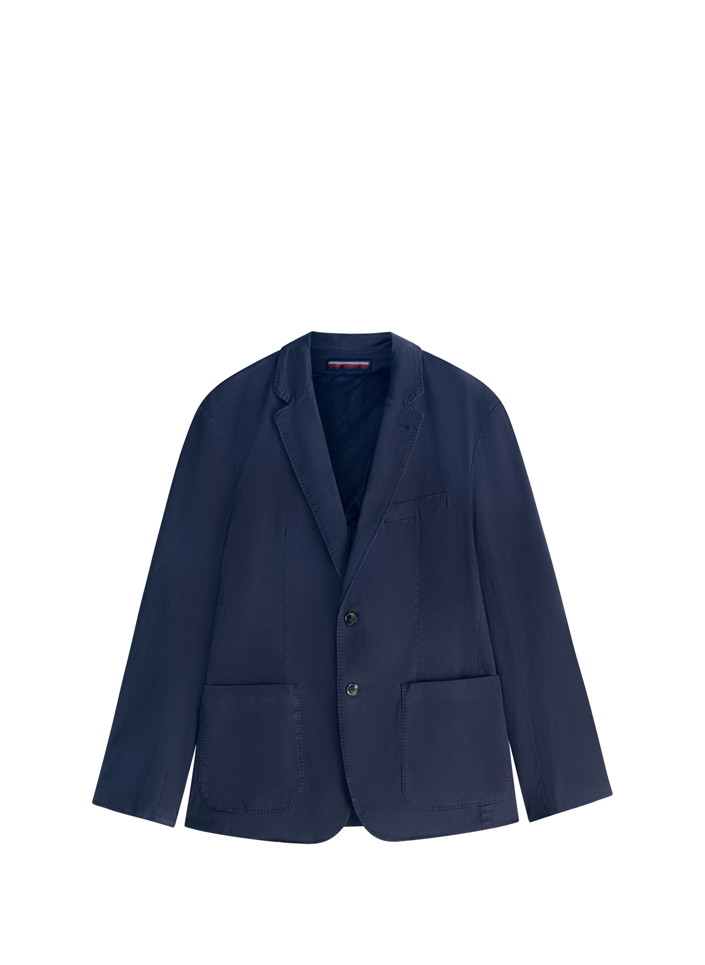 Blazer droit en coton mélangé TOMMY HILFIGER Bleu